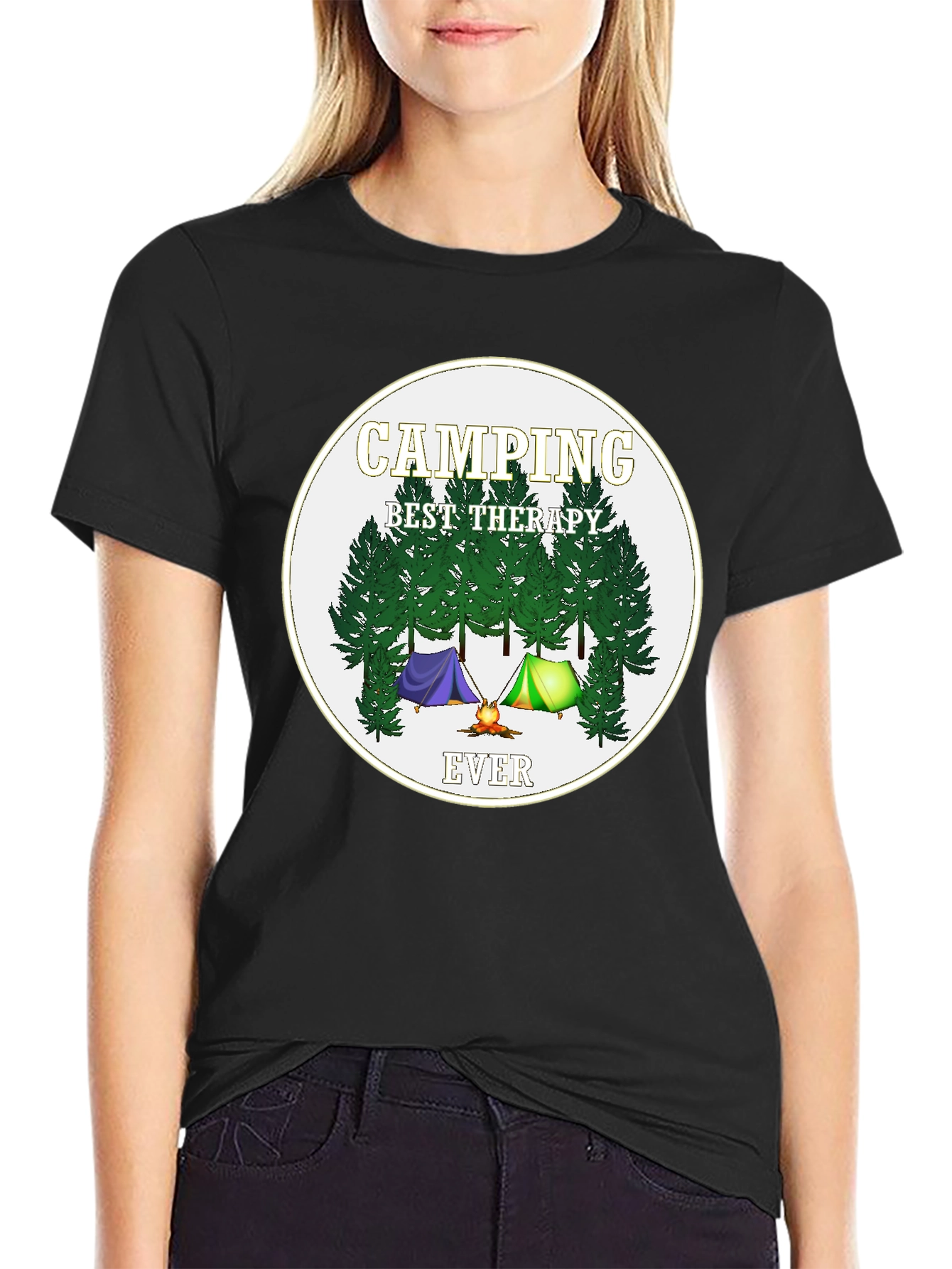 Camping Best Therapy Ever Graphic Tee