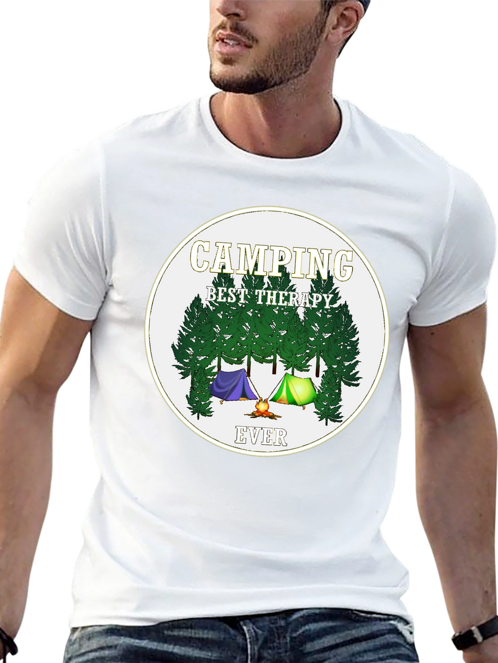Camping Best Therapy Ever Graphic Tee