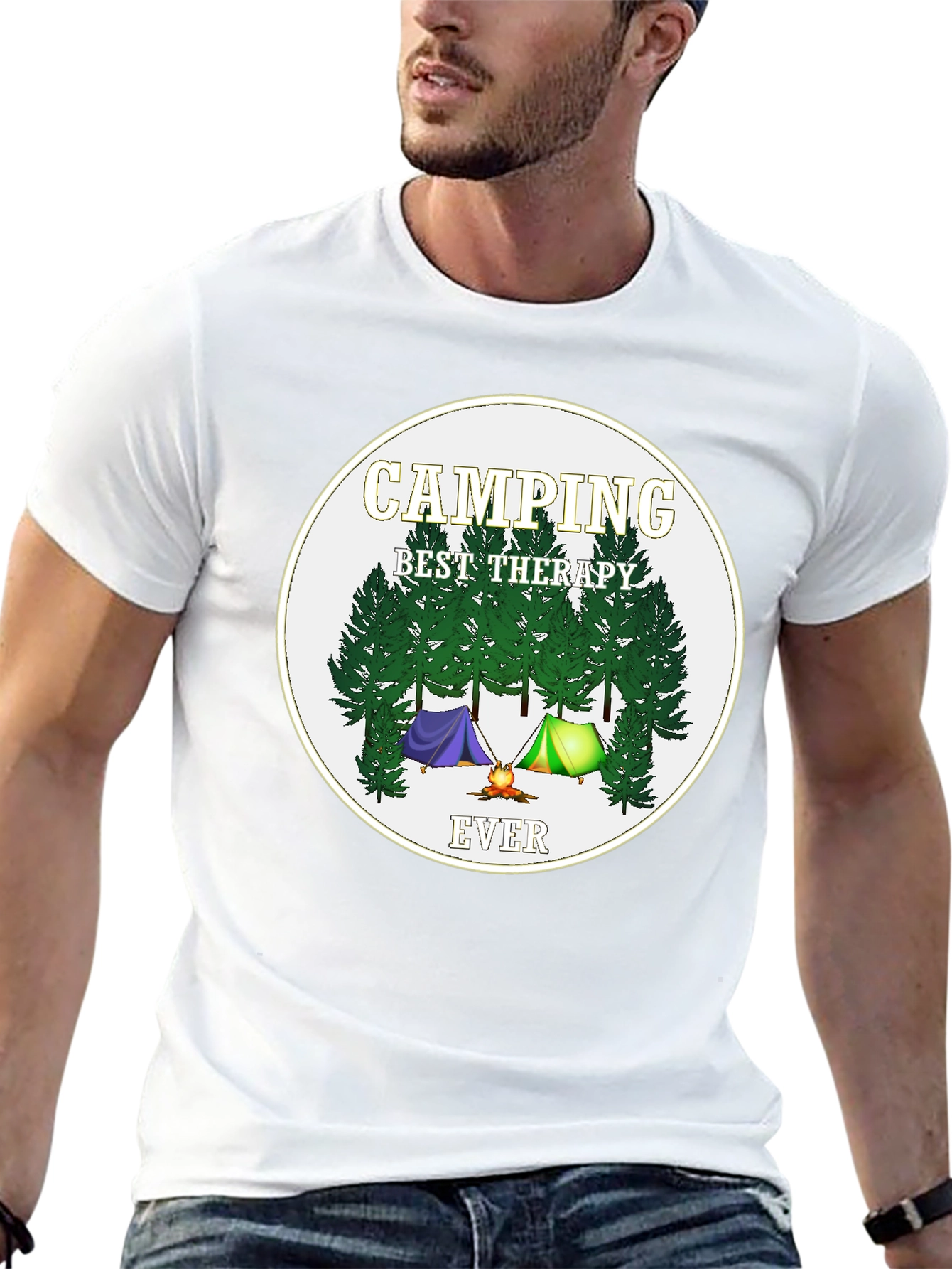 Camping Best Therapy Ever Graphic Tee