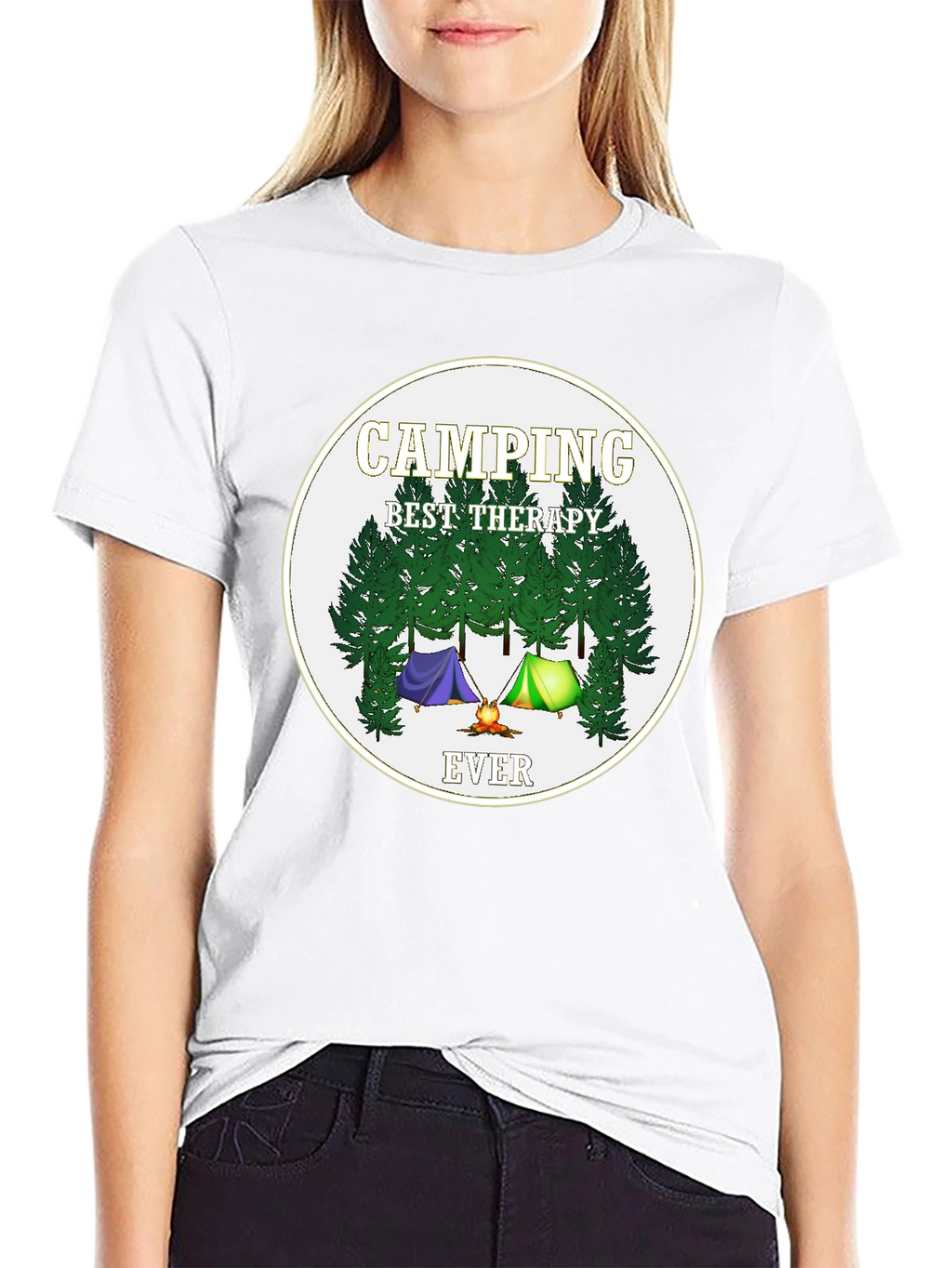 Camping Best Therapy Ever Graphic Tee