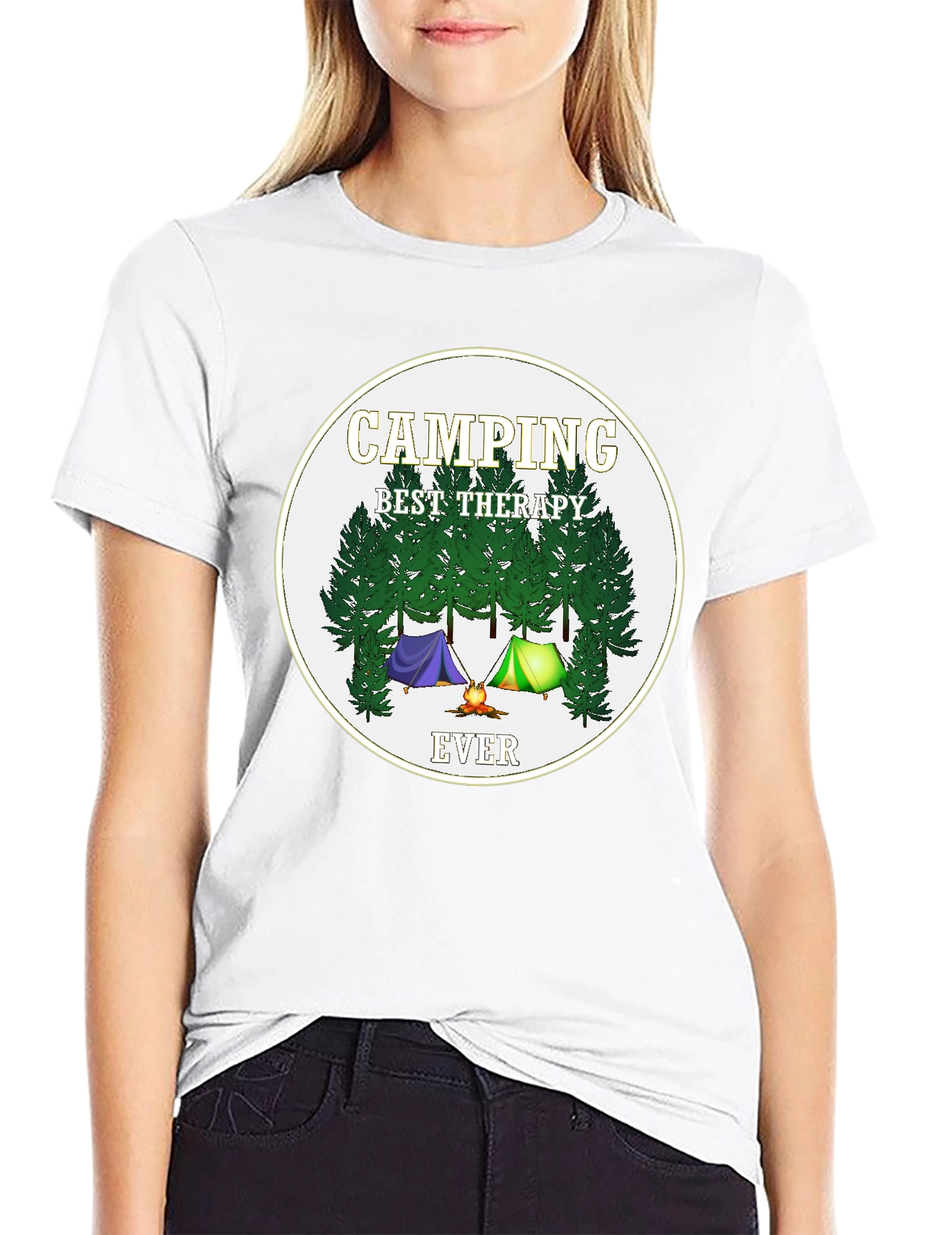 Camping Best Therapy Ever Graphic Tee