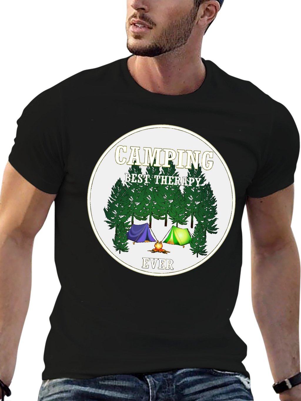 Camping Best Therapy Ever Graphic Tee