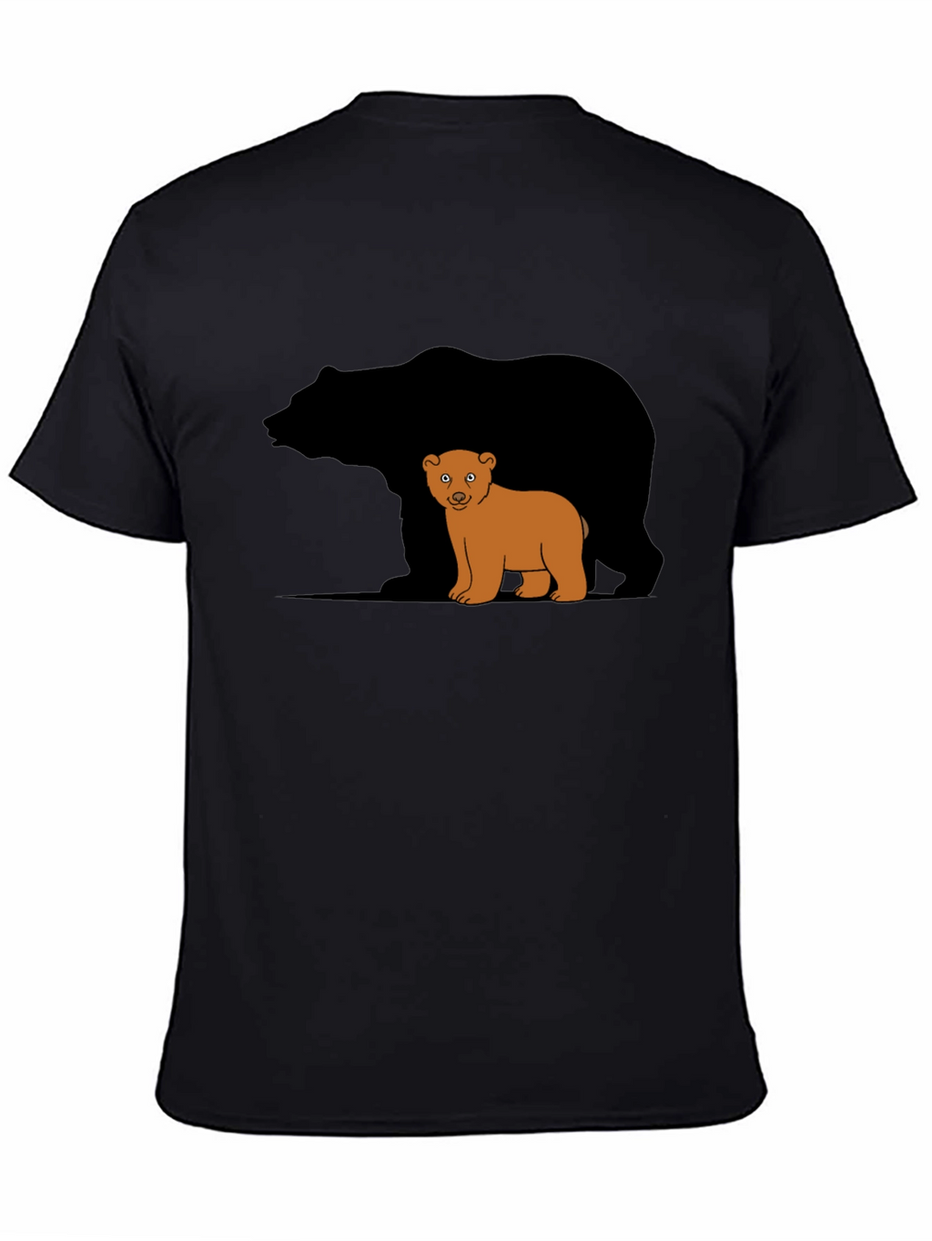Bear Family Graphic T-Shirt - Black Casual Tee