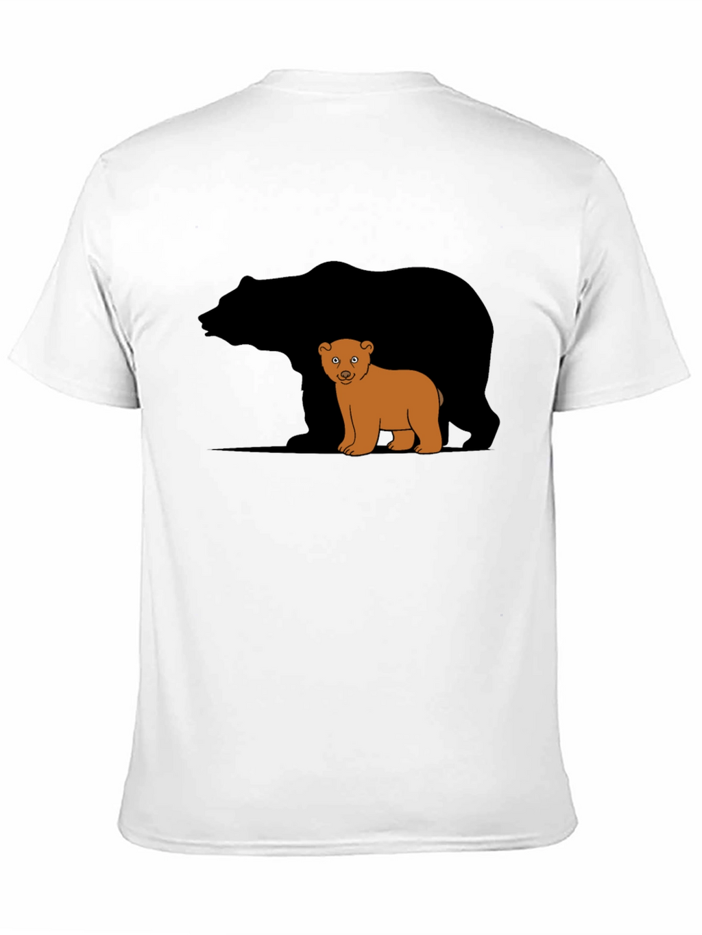 Bear Family Graphic T-Shirt - Black Casual Tee