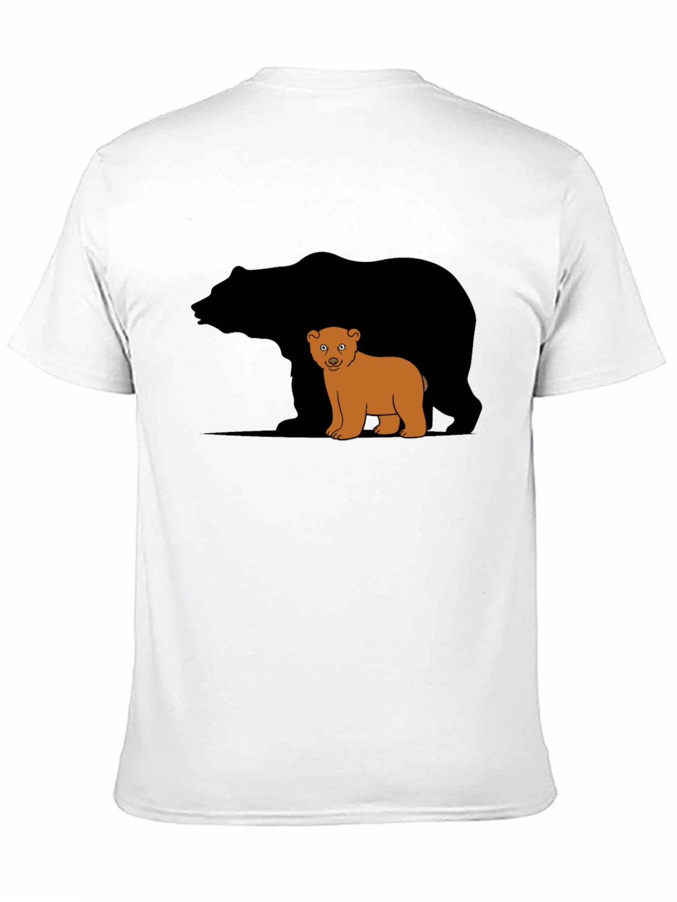 Bear Family Graphic T-Shirt - Black Casual Tee