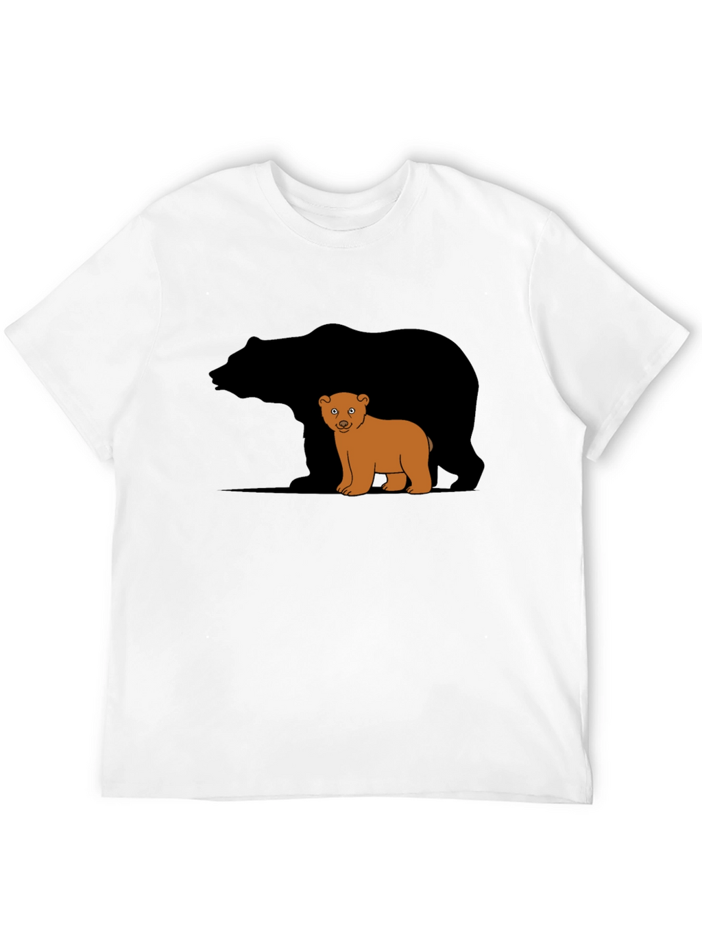 Bear Family Graphic T-Shirt - Black Casual Tee