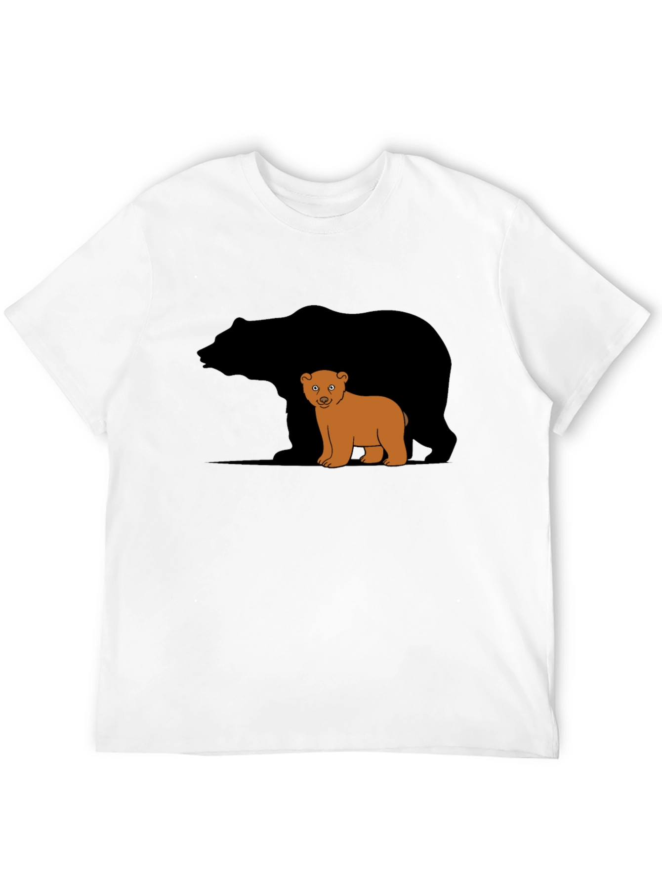 Bear Family Graphic T-Shirt - Black Casual Tee