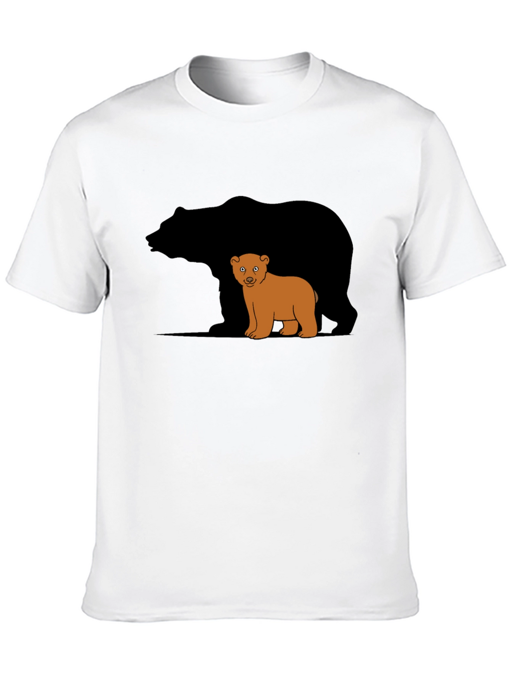 Bear Family Graphic T-Shirt - Black Casual Tee