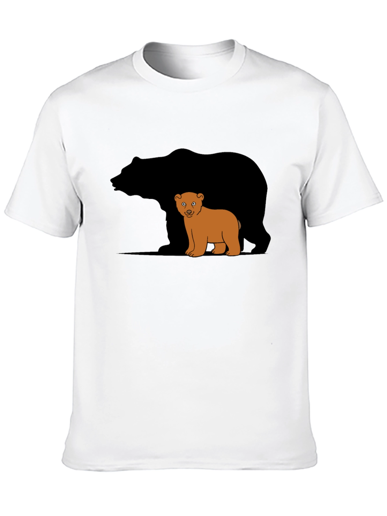 Bear Family Graphic T-Shirt - Black Casual Tee