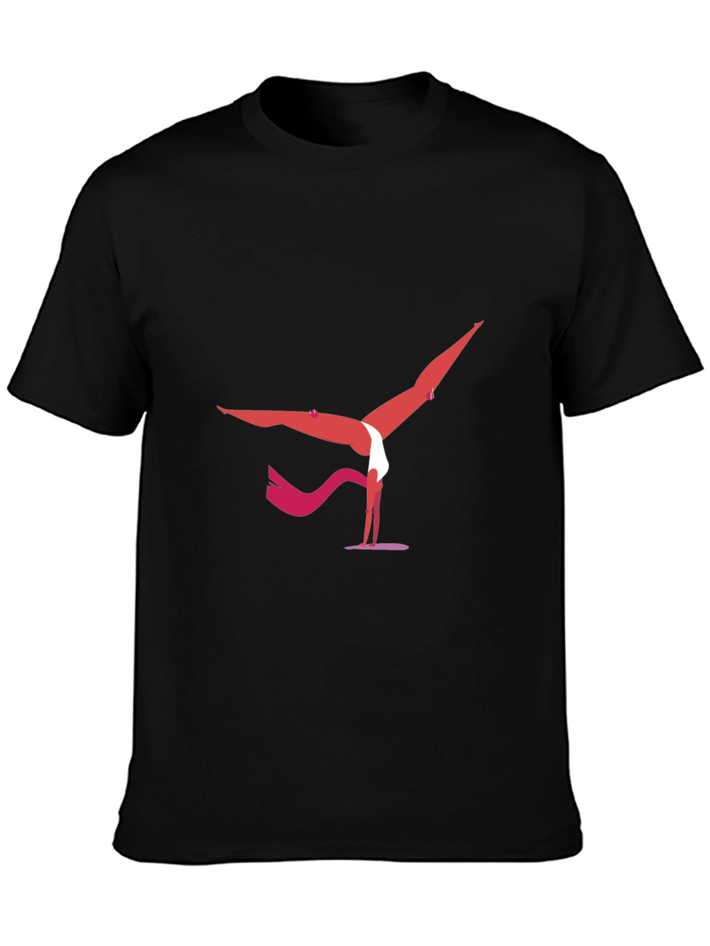 Yoga Pose Graphic Tee - Black Cotton Blend
