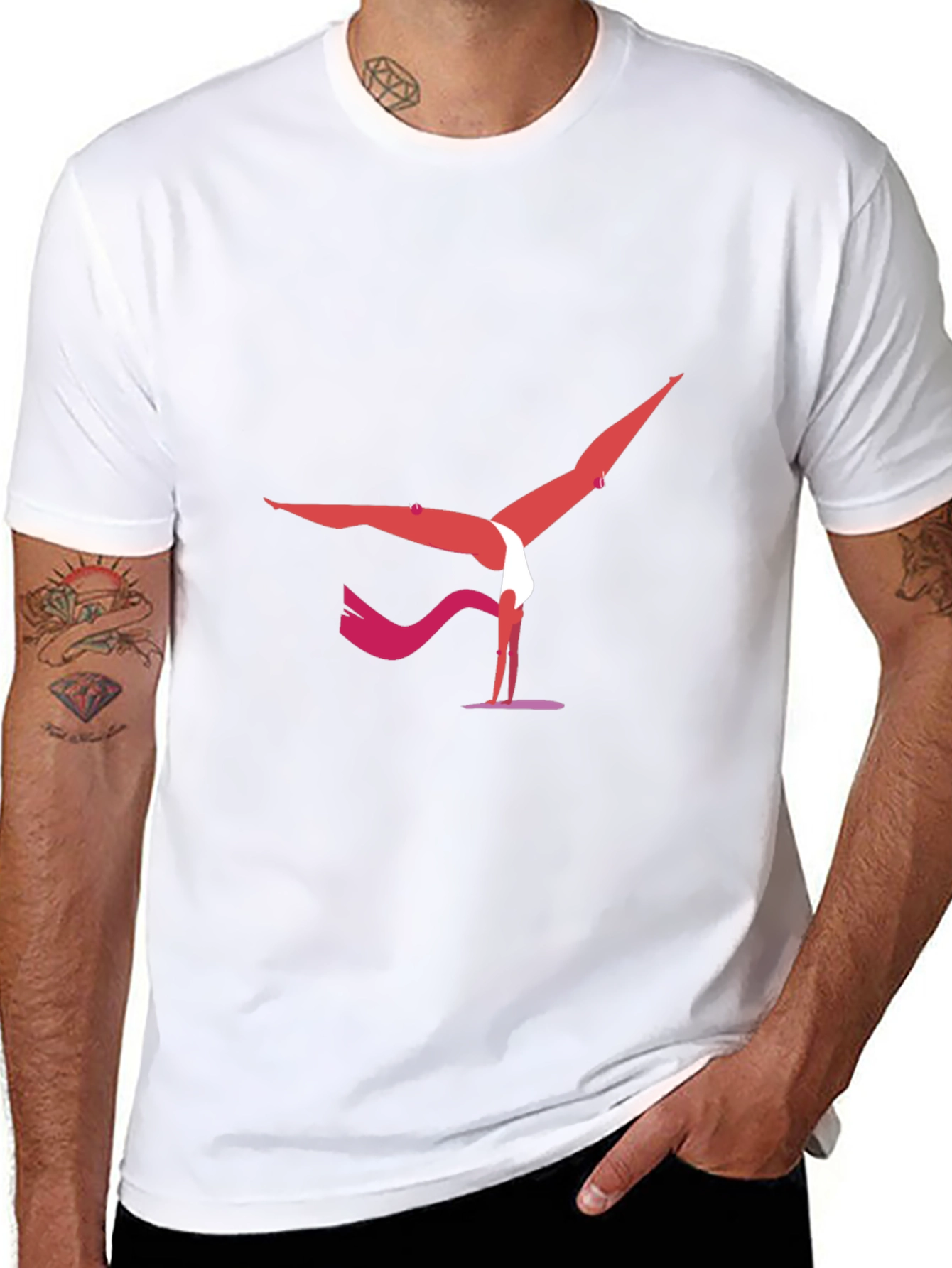 Yoga Pose Graphic Tee - Black Cotton Blend