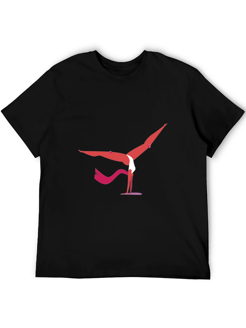 Yoga Pose Graphic Tee - Black Cotton Blend