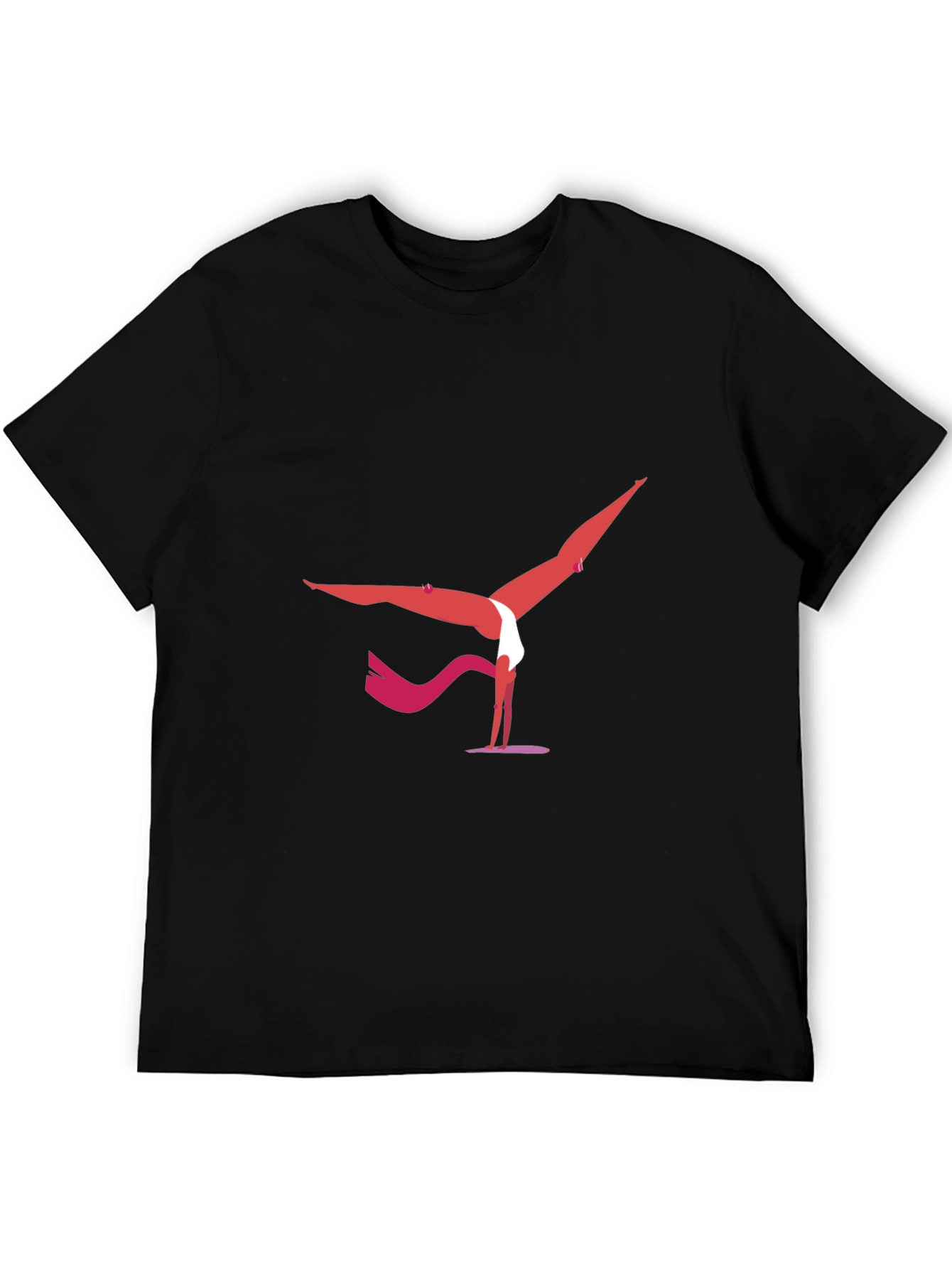 Yoga Pose Graphic Tee - Black Cotton Blend