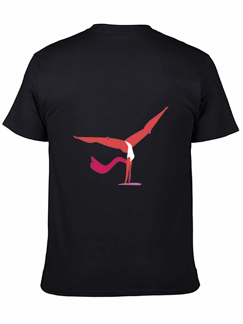 Yoga Pose Graphic Tee - Black Cotton Blend