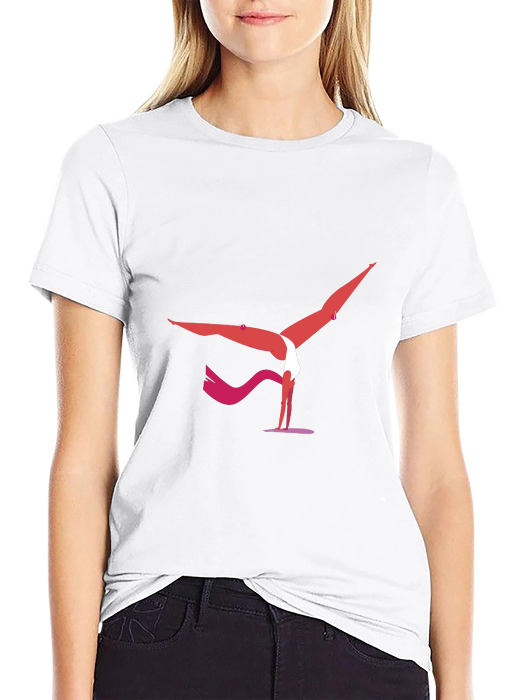 Yoga Pose Graphic Tee - Black Cotton Blend