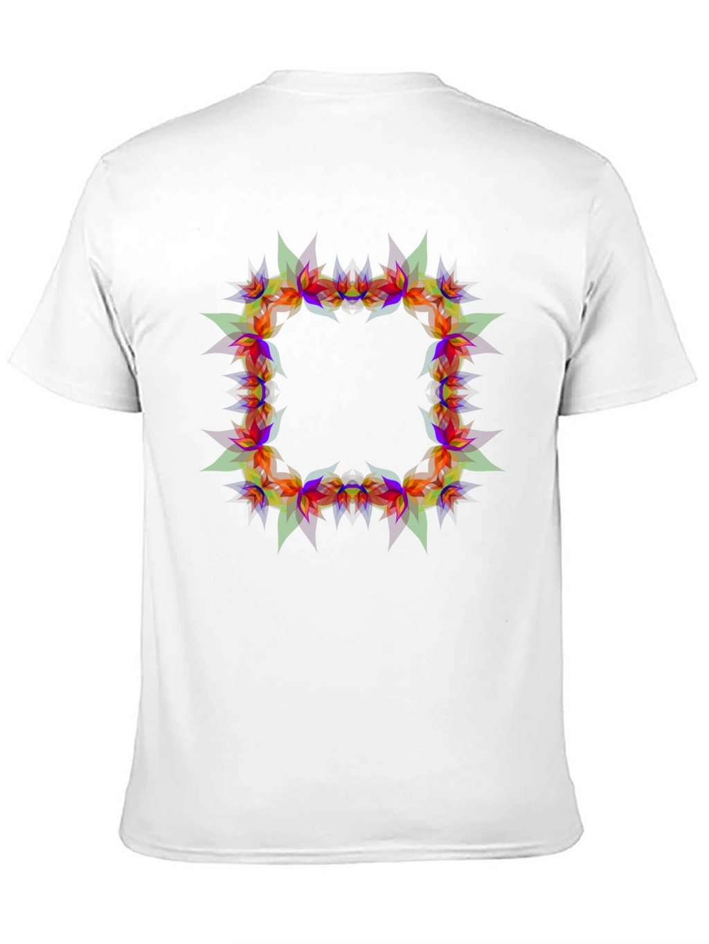 Geometric Floral Frame Black T-Shirt