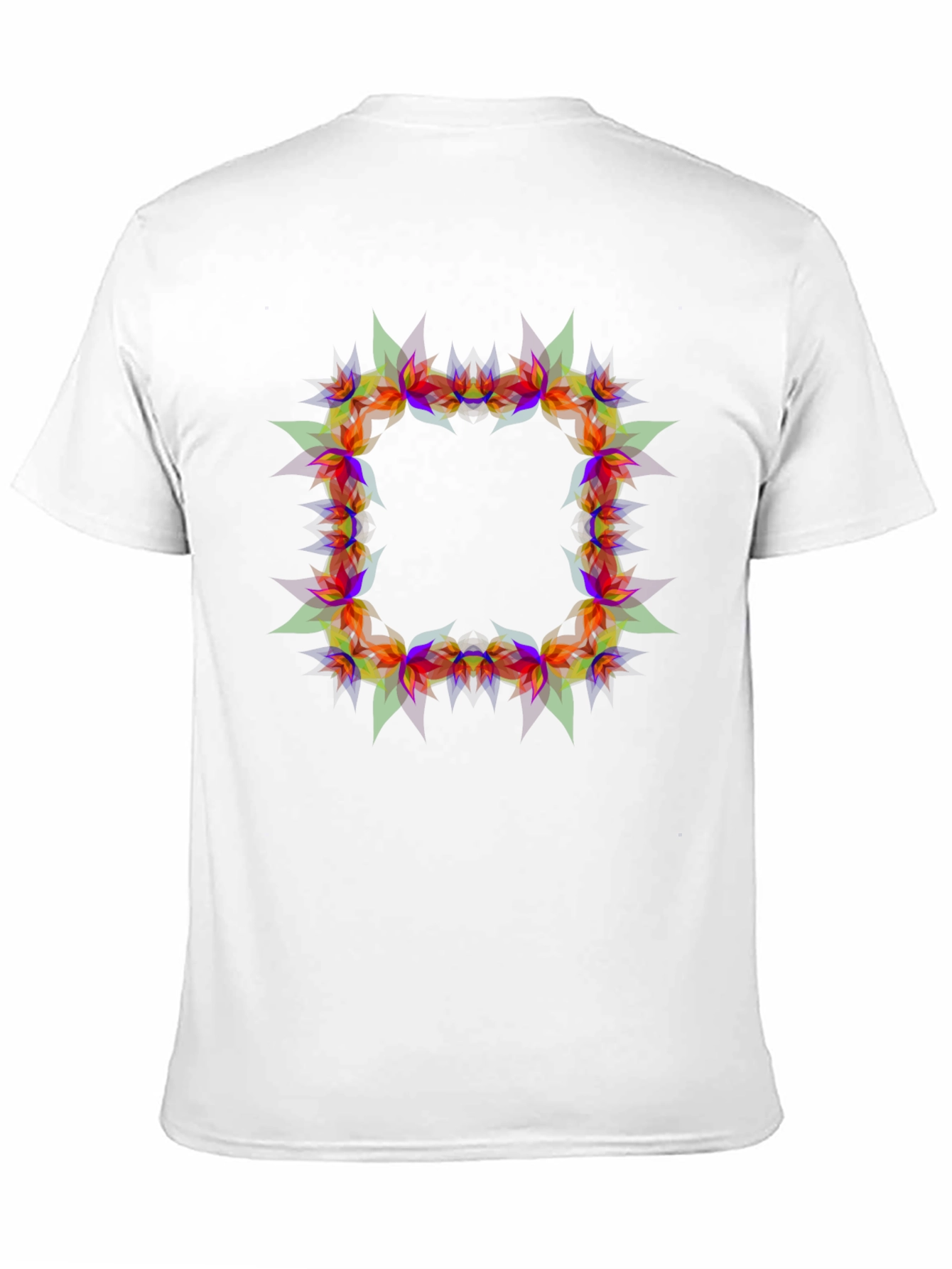 Geometric Floral Frame Black T-Shirt