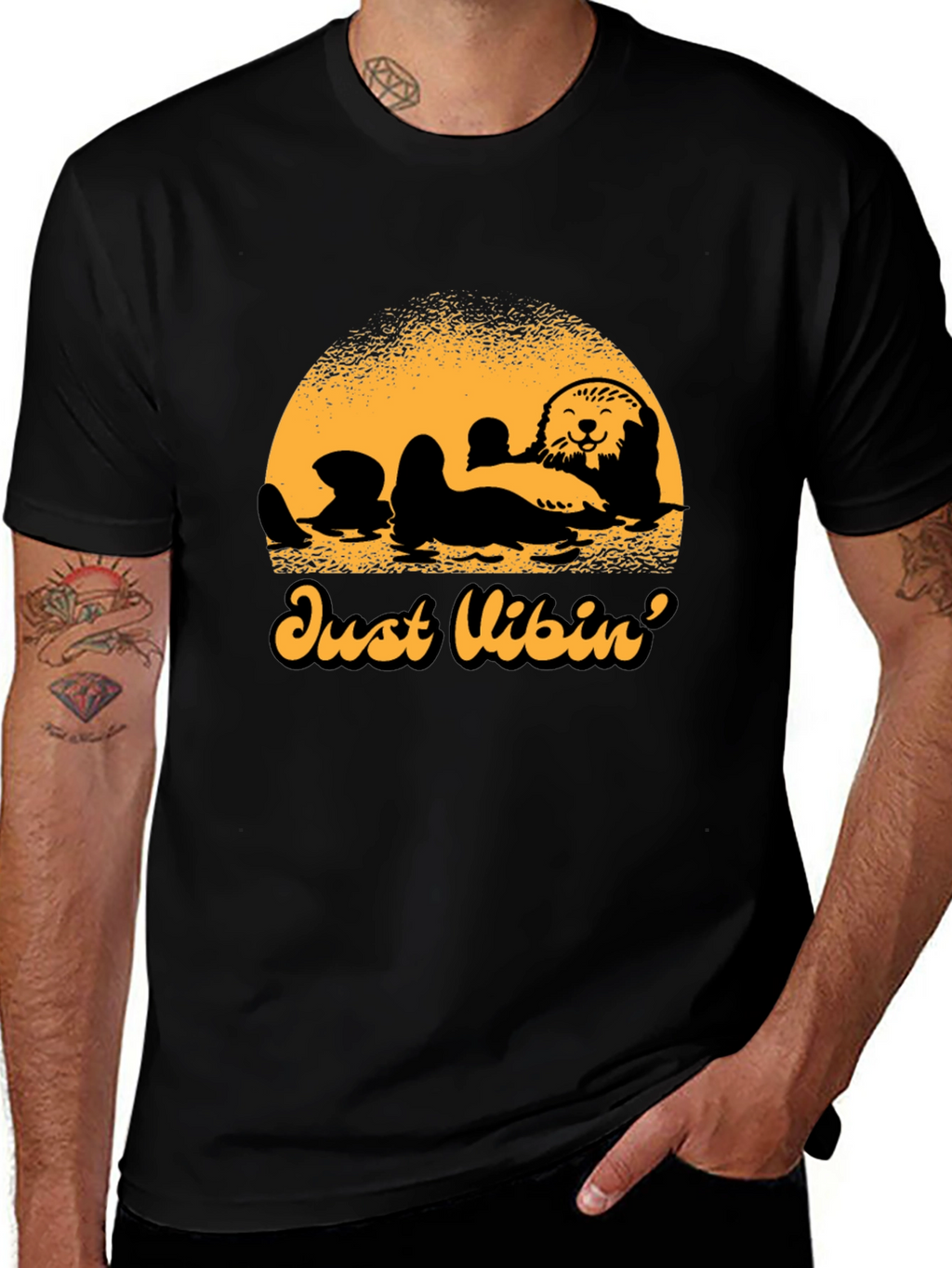 Just Vibin Otter Graphic Tee - Relaxed Comfort