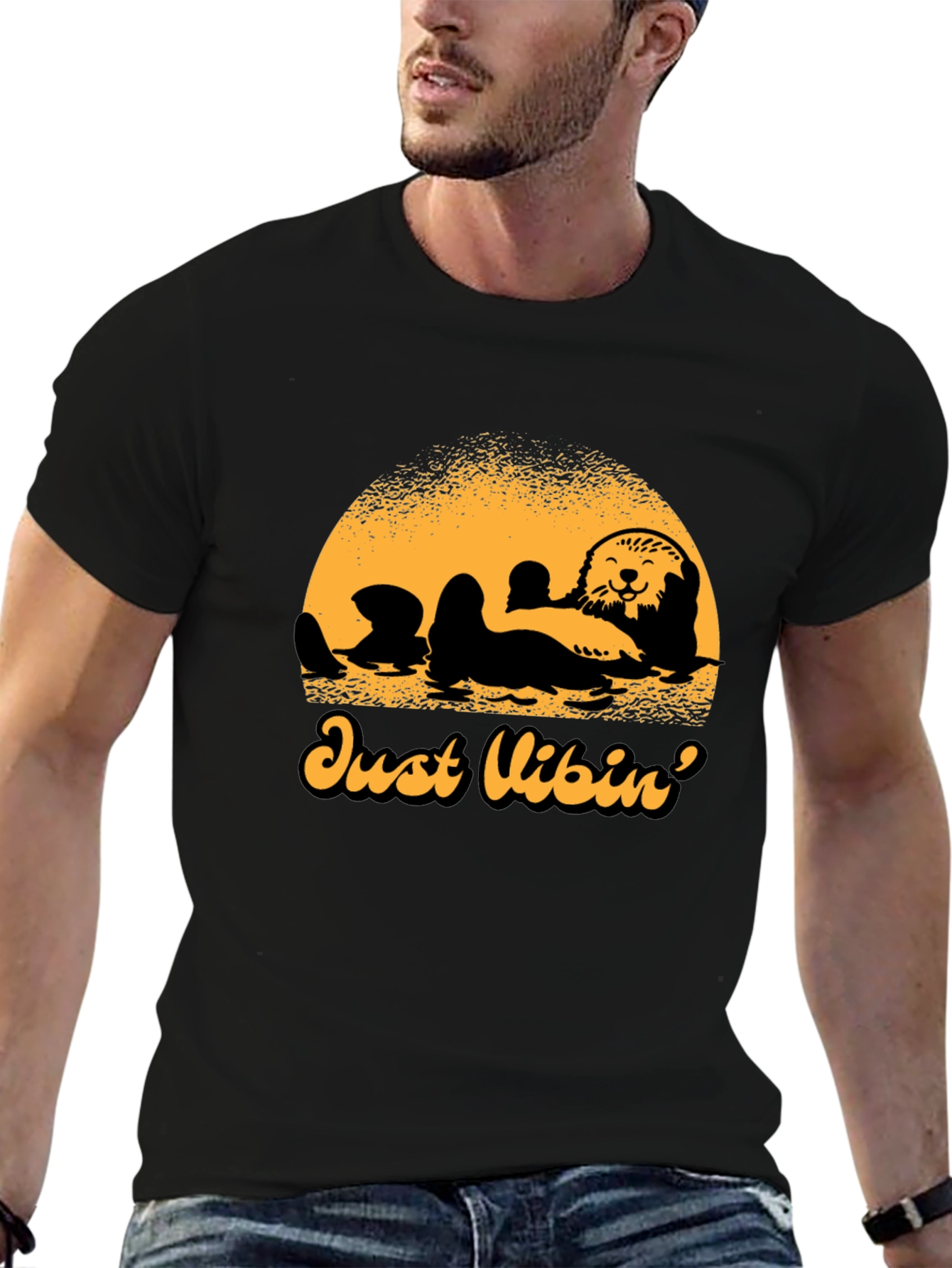 Just Vibin Otter Graphic Tee - Relaxed Comfort