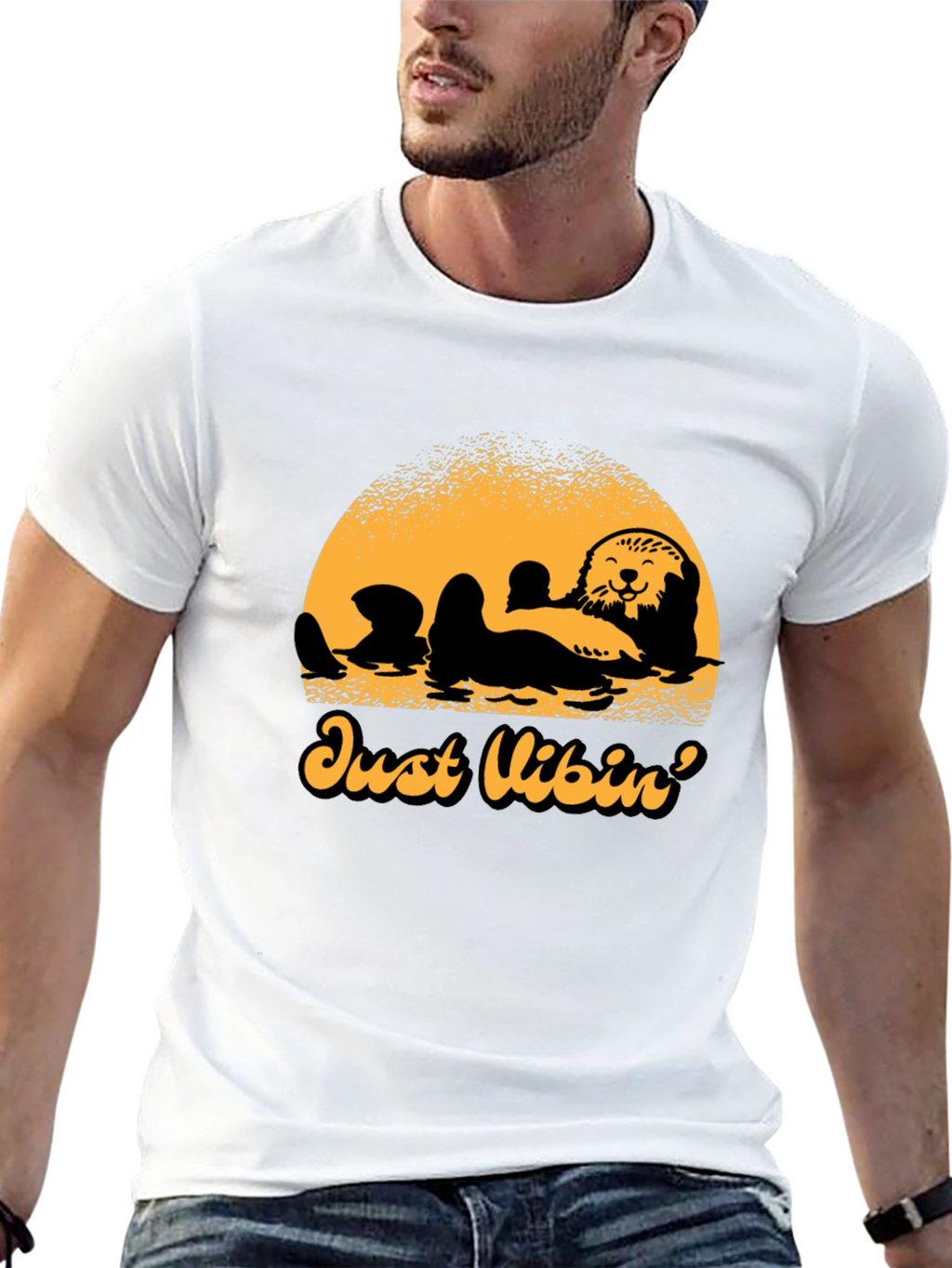 Just Vibin Otter Graphic Tee - Relaxed Comfort