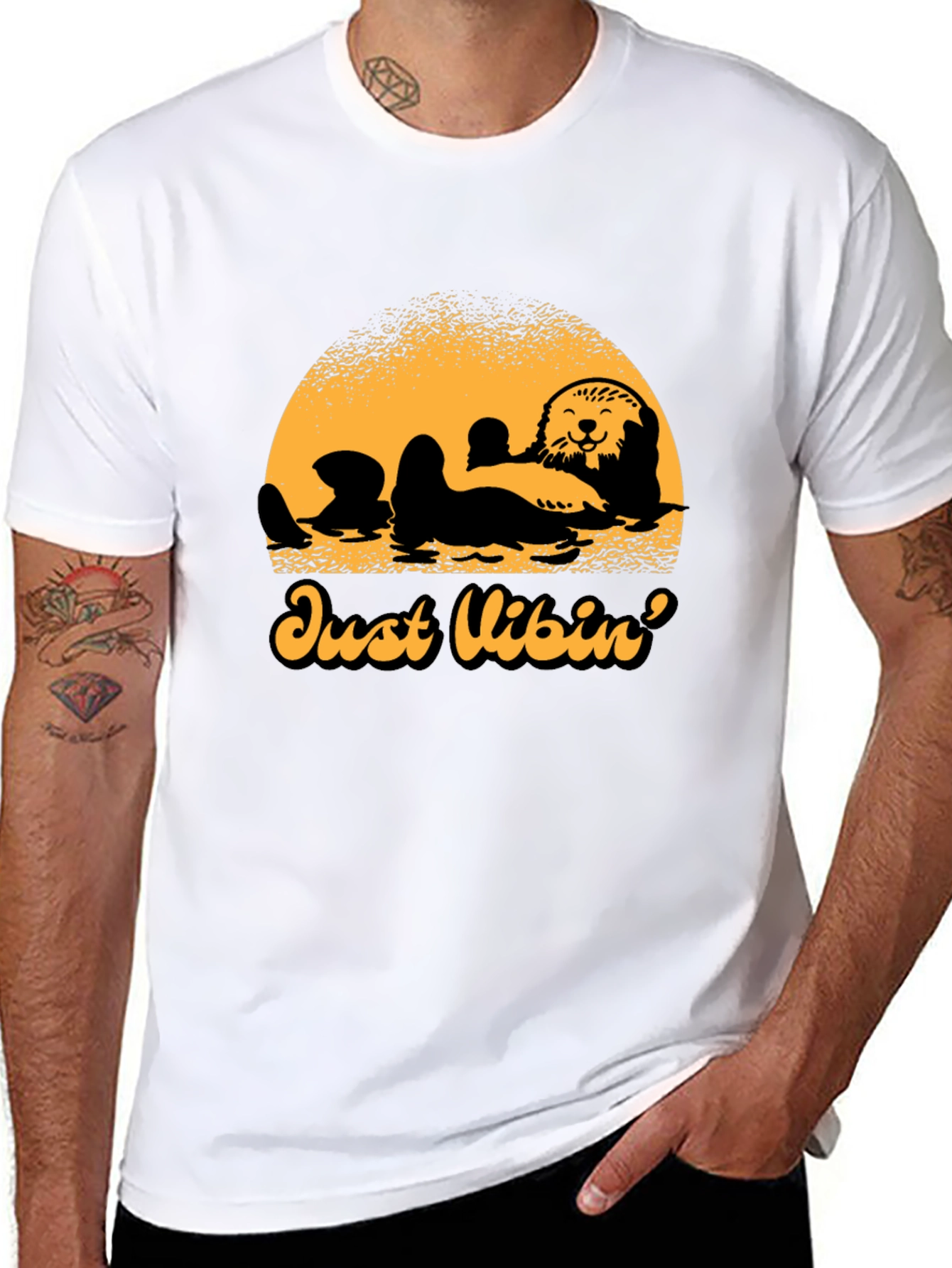 Just Vibin Otter Graphic Tee - Relaxed Comfort