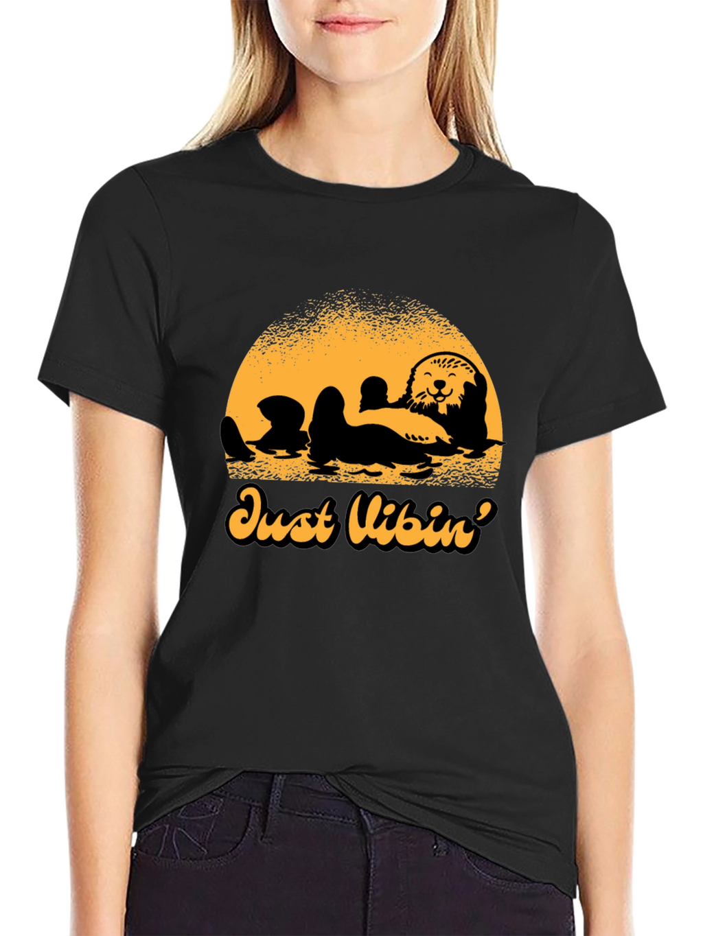 Just Vibin Otter Graphic Tee - Relaxed Comfort