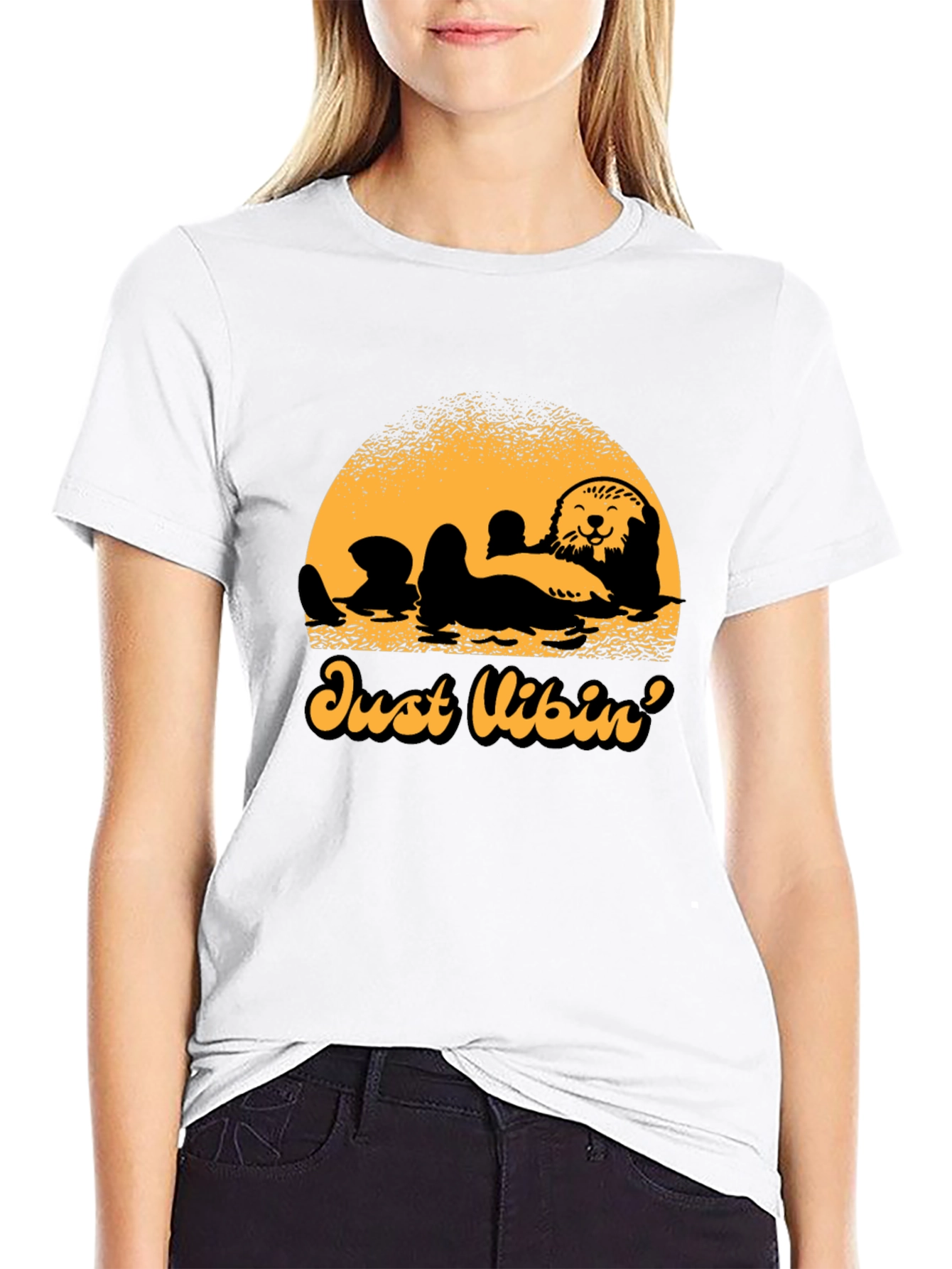 Just Vibin Otter Graphic Tee - Relaxed Comfort
