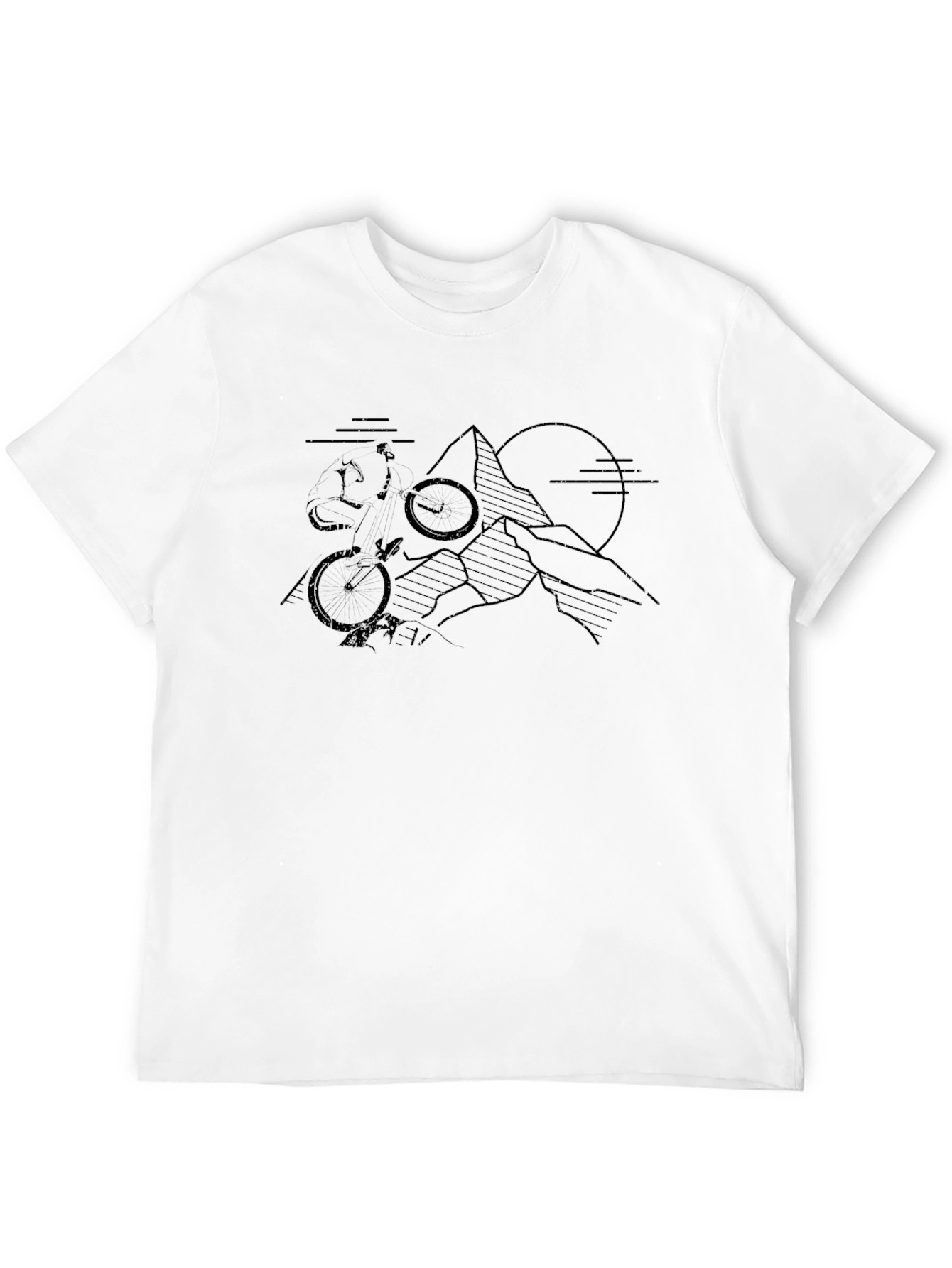 Mountain Biking Graphic T-Shirt - Black