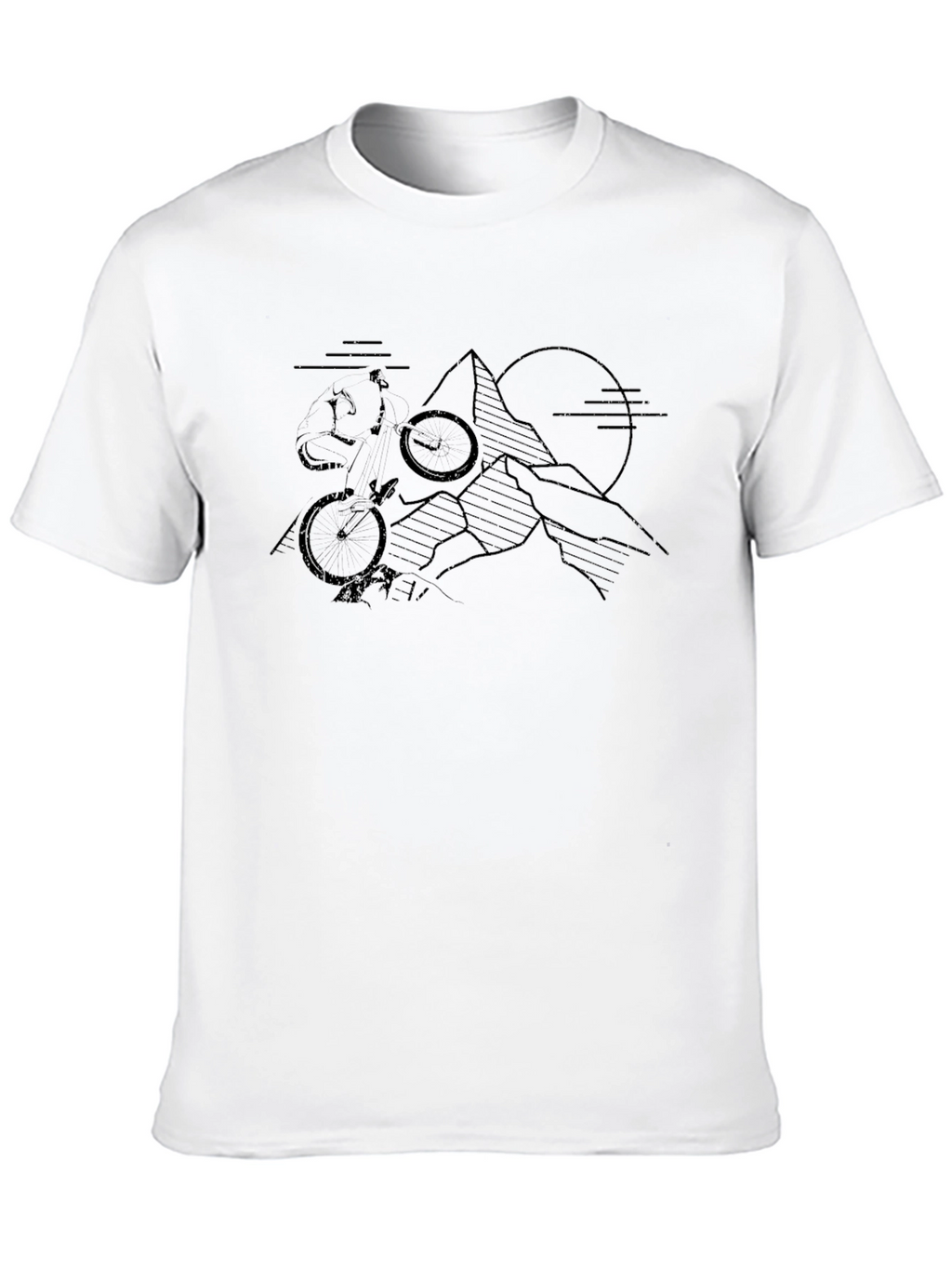 Mountain Biking Graphic T-Shirt - Black