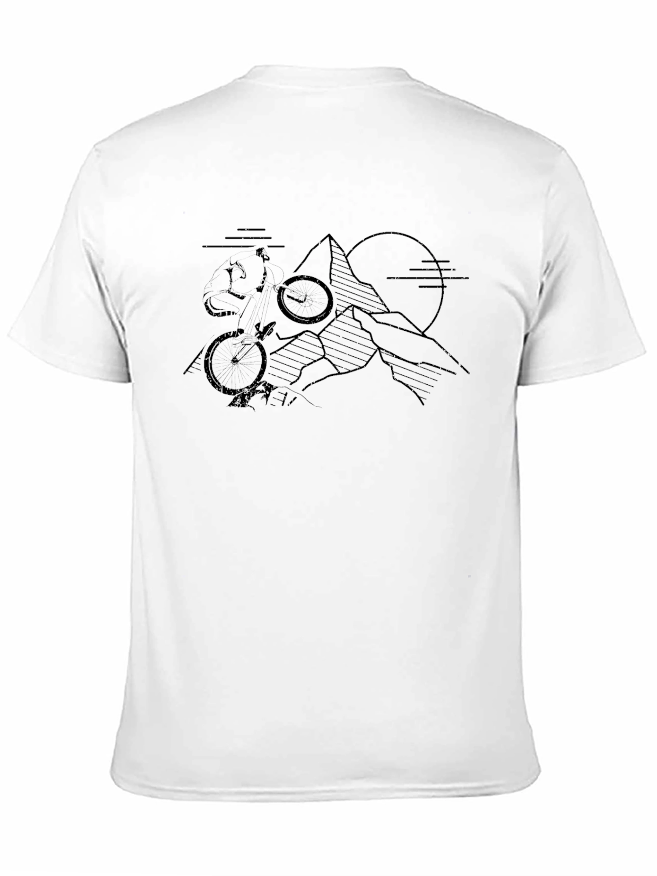 Mountain Biking Graphic T-Shirt - Black