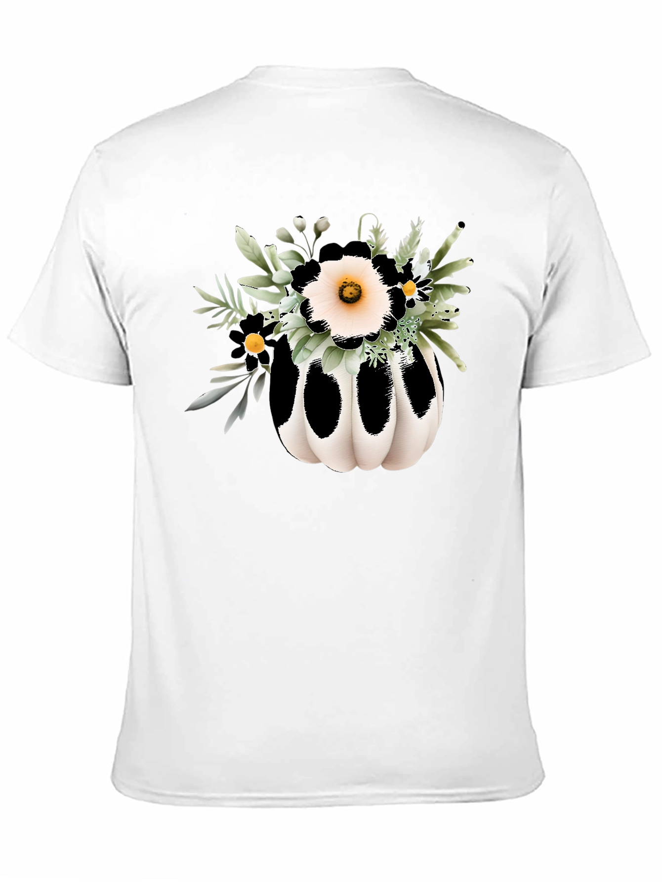 Floral Pumpkin Graphic Tee - Black