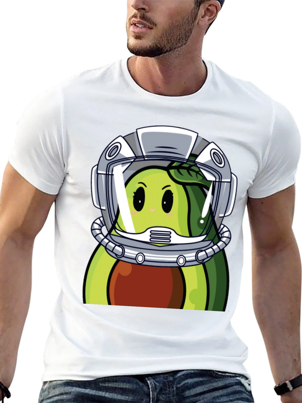 Avocado Astronaut Graphic Tee - Unique Black T-Shirt
