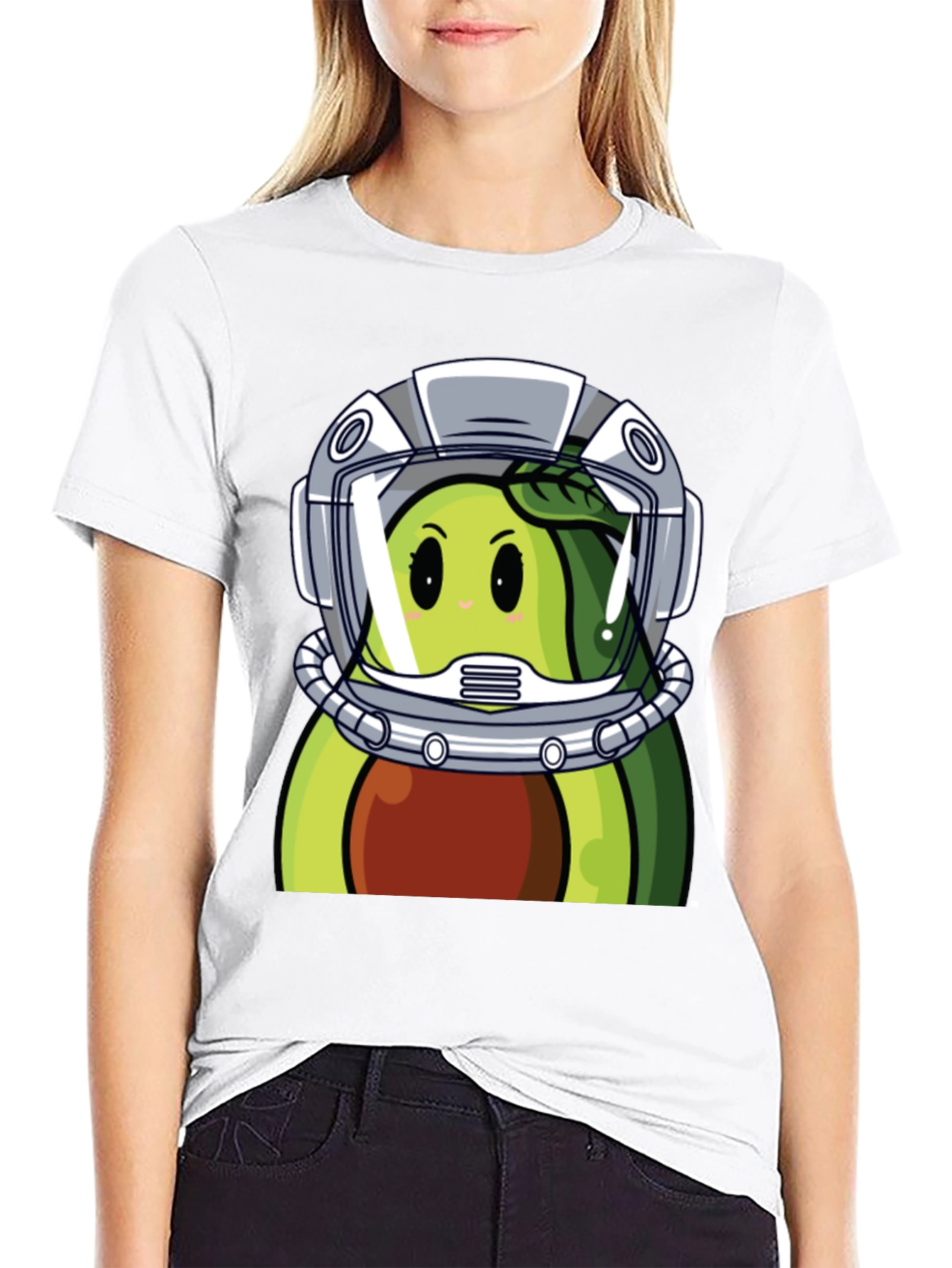 Avocado Astronaut Graphic Tee - Unique Black T-Shirt