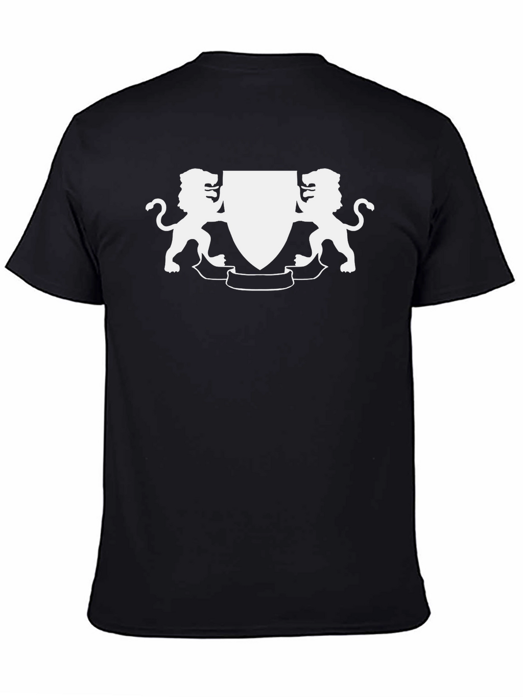 Lion Crest Graphic Tee - Classic Black Cotton T-Shirt