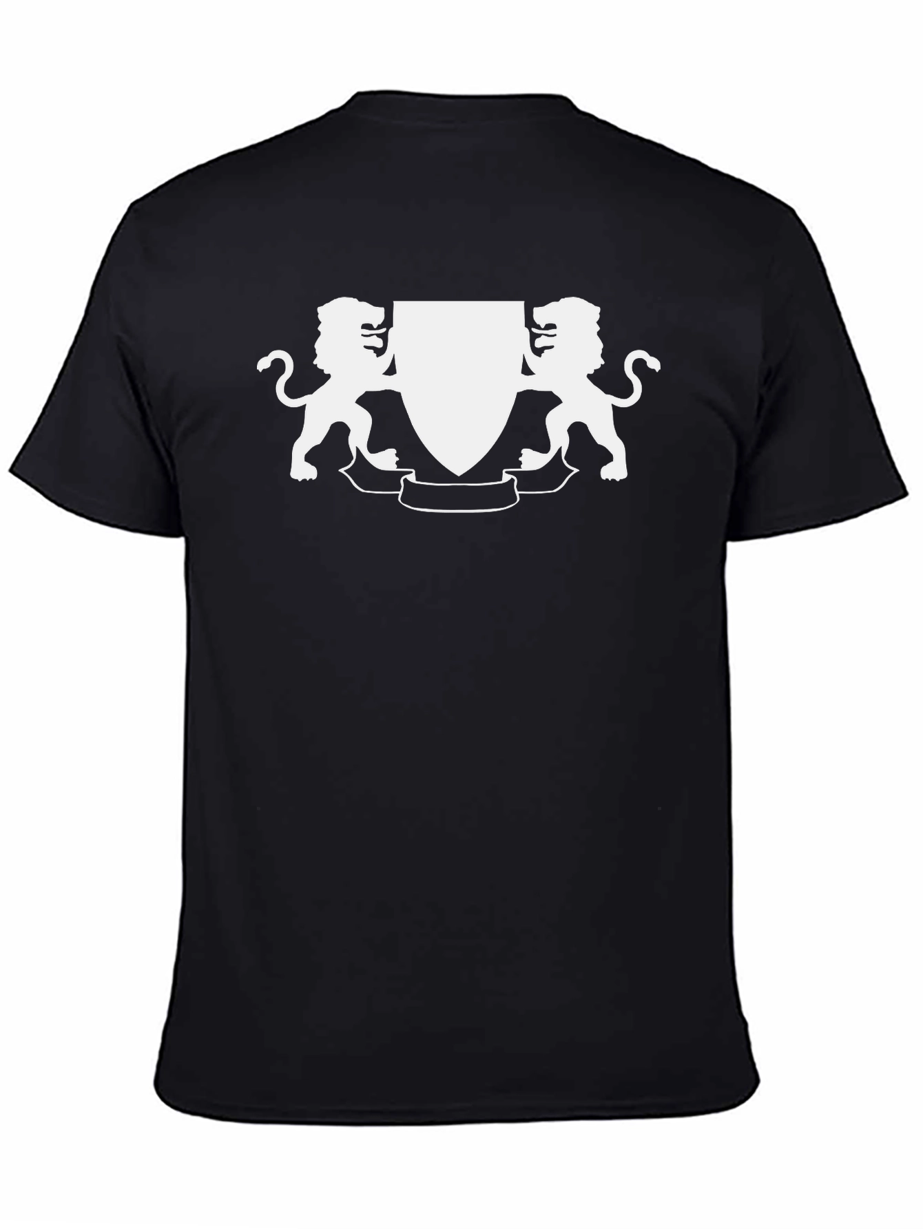 Lion Crest Graphic Tee - Classic Black Cotton T-Shirt