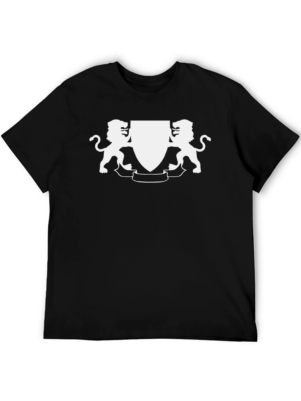 Lion Crest Graphic Tee - Classic Black Cotton T-Shirt