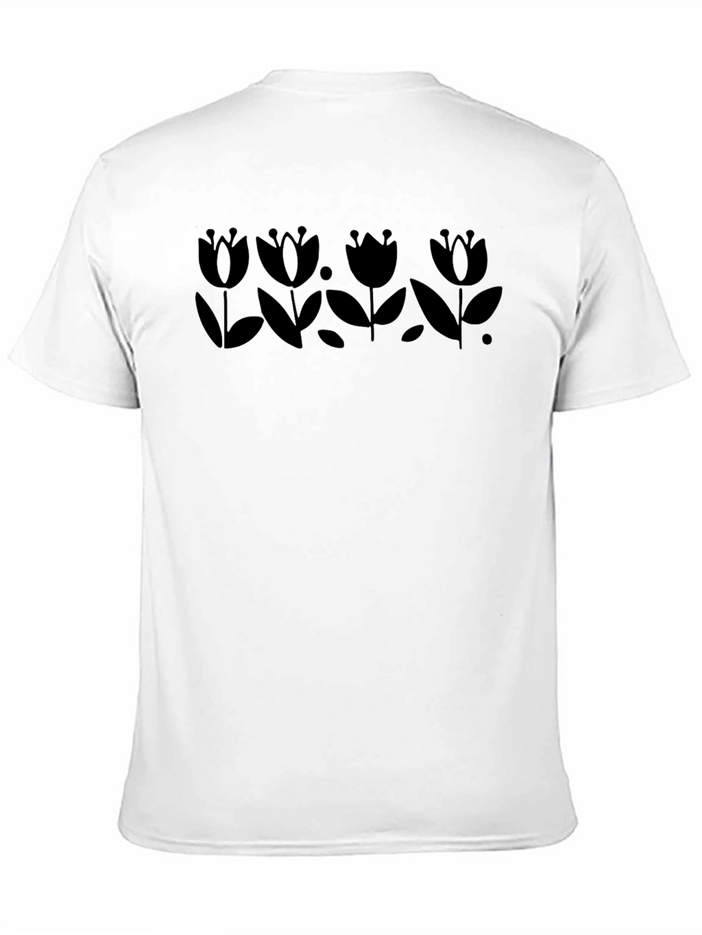 Floral Silhouette Black T-Shirt