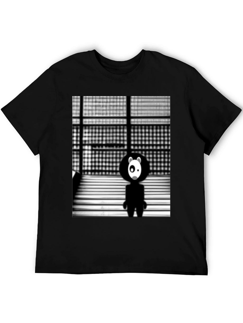 Abstract Panda Graphic Black T-Shirt