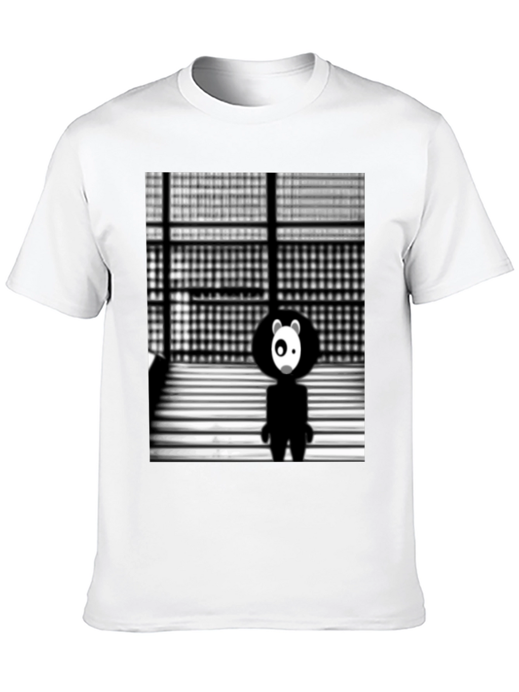 Abstract Panda Graphic Black T-Shirt