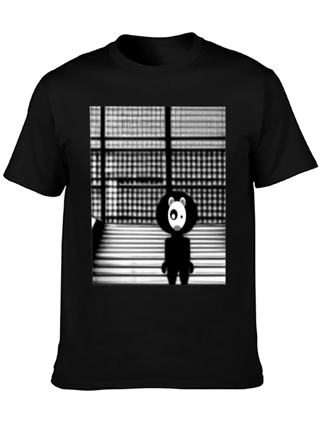 Abstract Panda Graphic Black T-Shirt