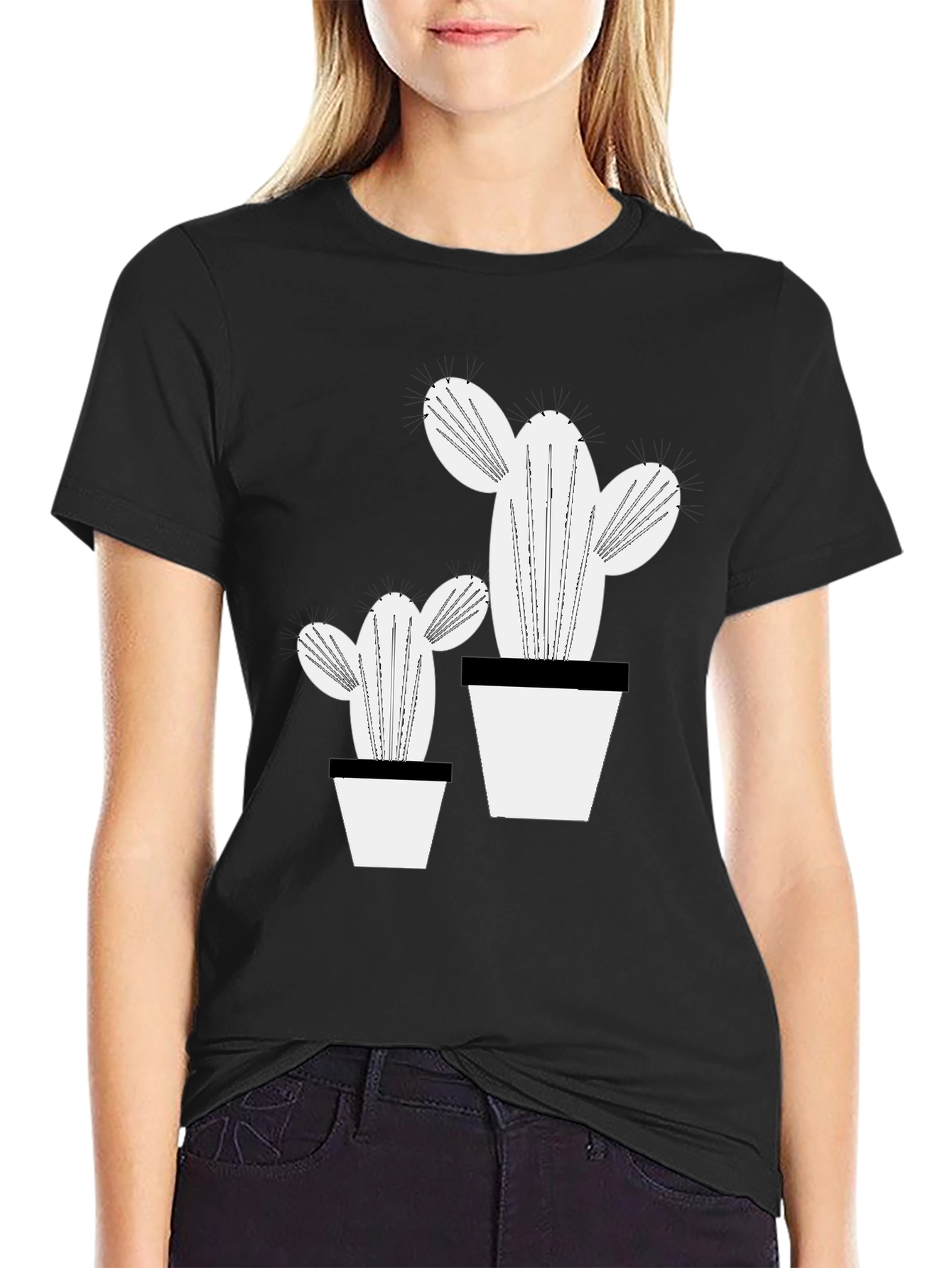Trendy Cactus Graphic Tee - Stylish Plant Lover Shirt