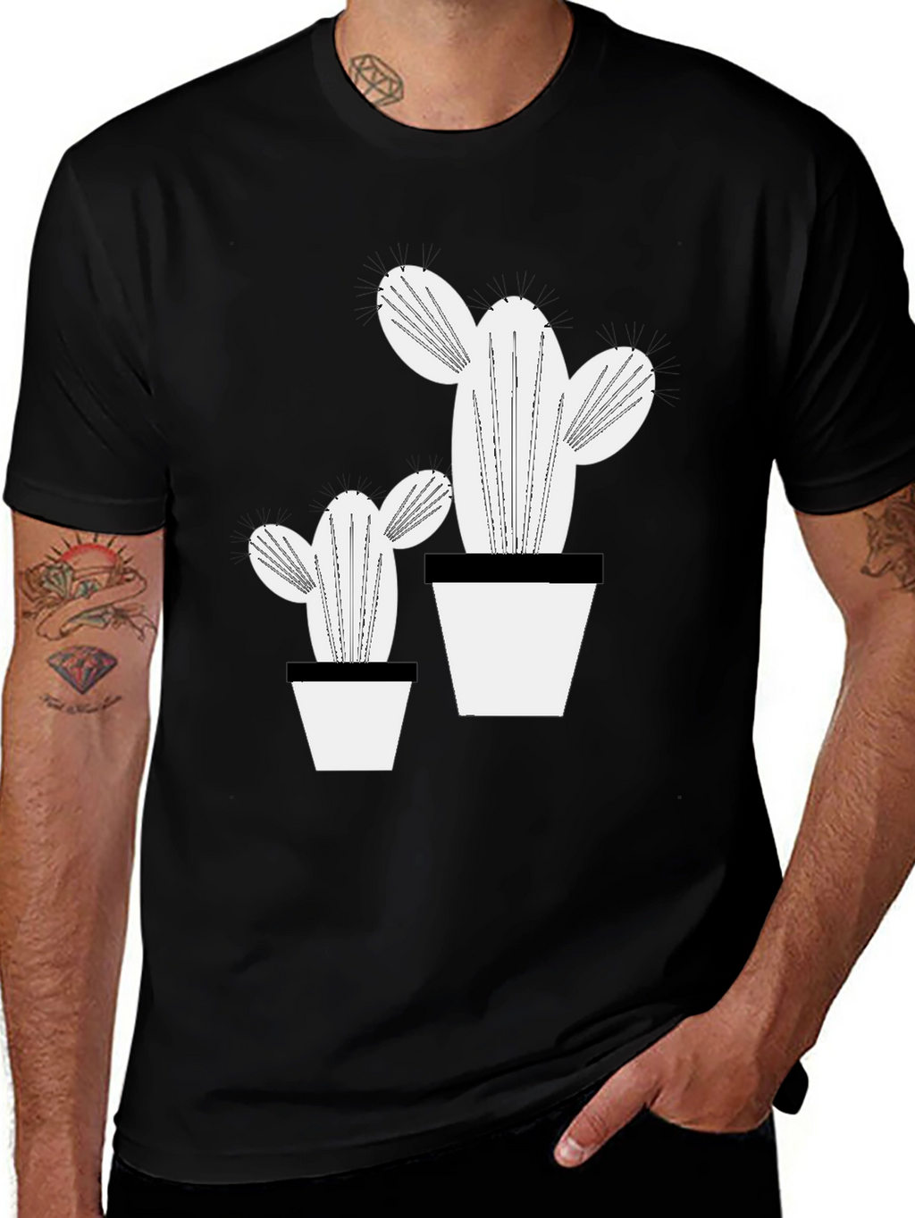 Trendy Cactus Graphic Tee - Stylish Plant Lover Shirt