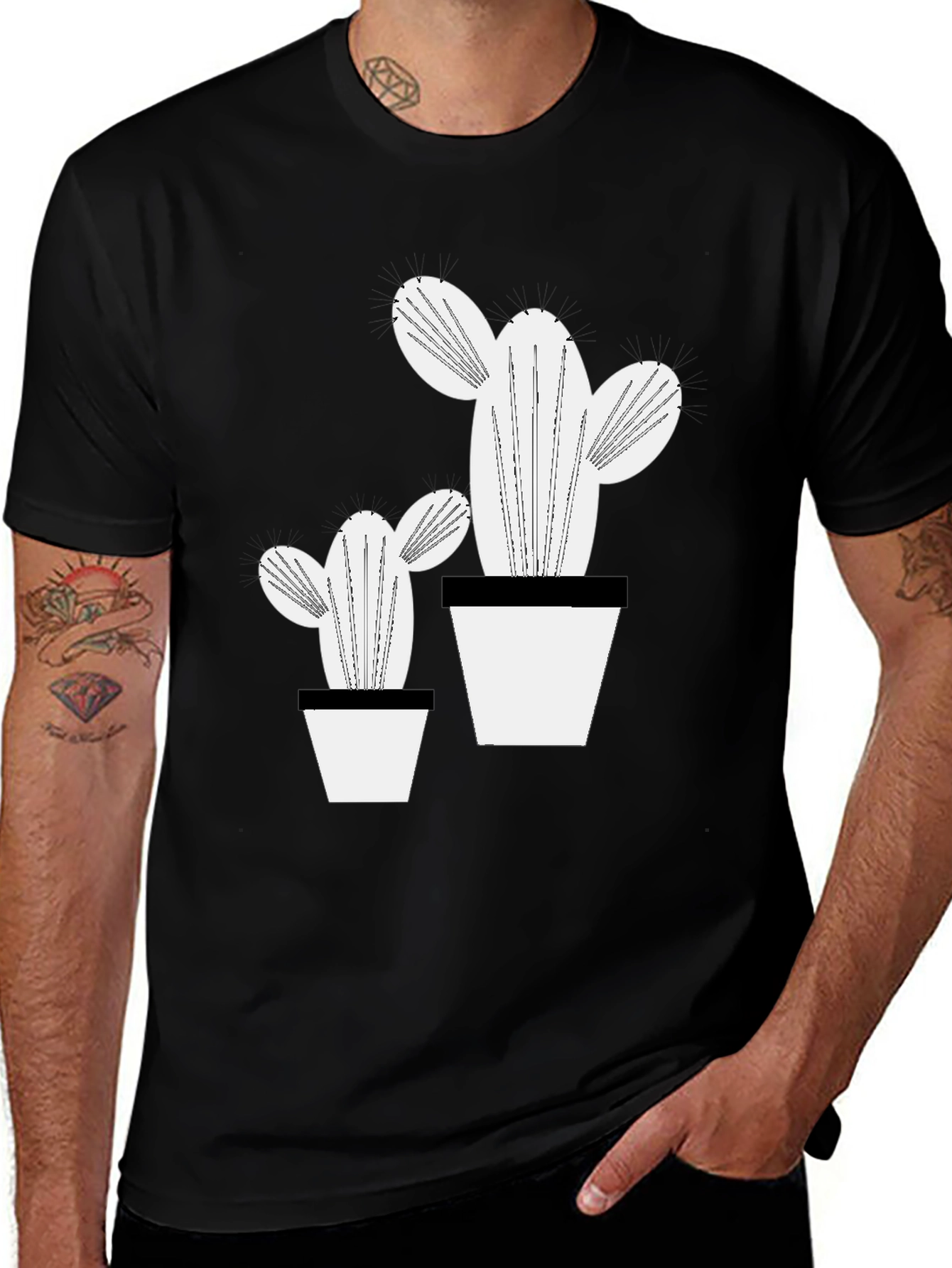 Trendy Cactus Graphic Tee - Stylish Plant Lover Shirt