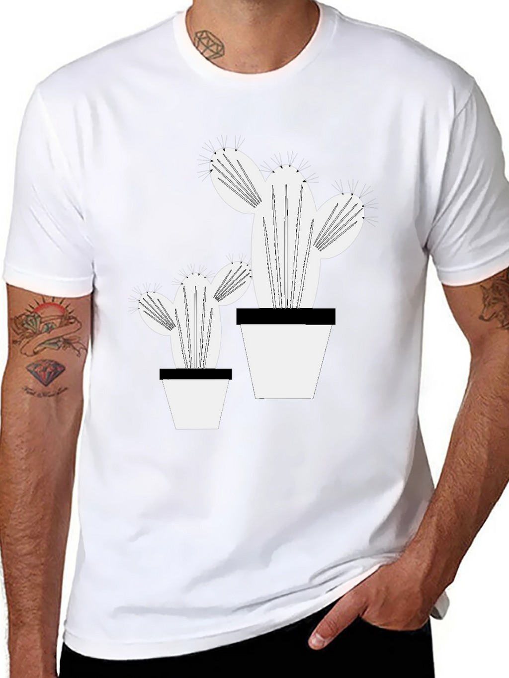 Trendy Cactus Graphic Tee - Stylish Plant Lover Shirt