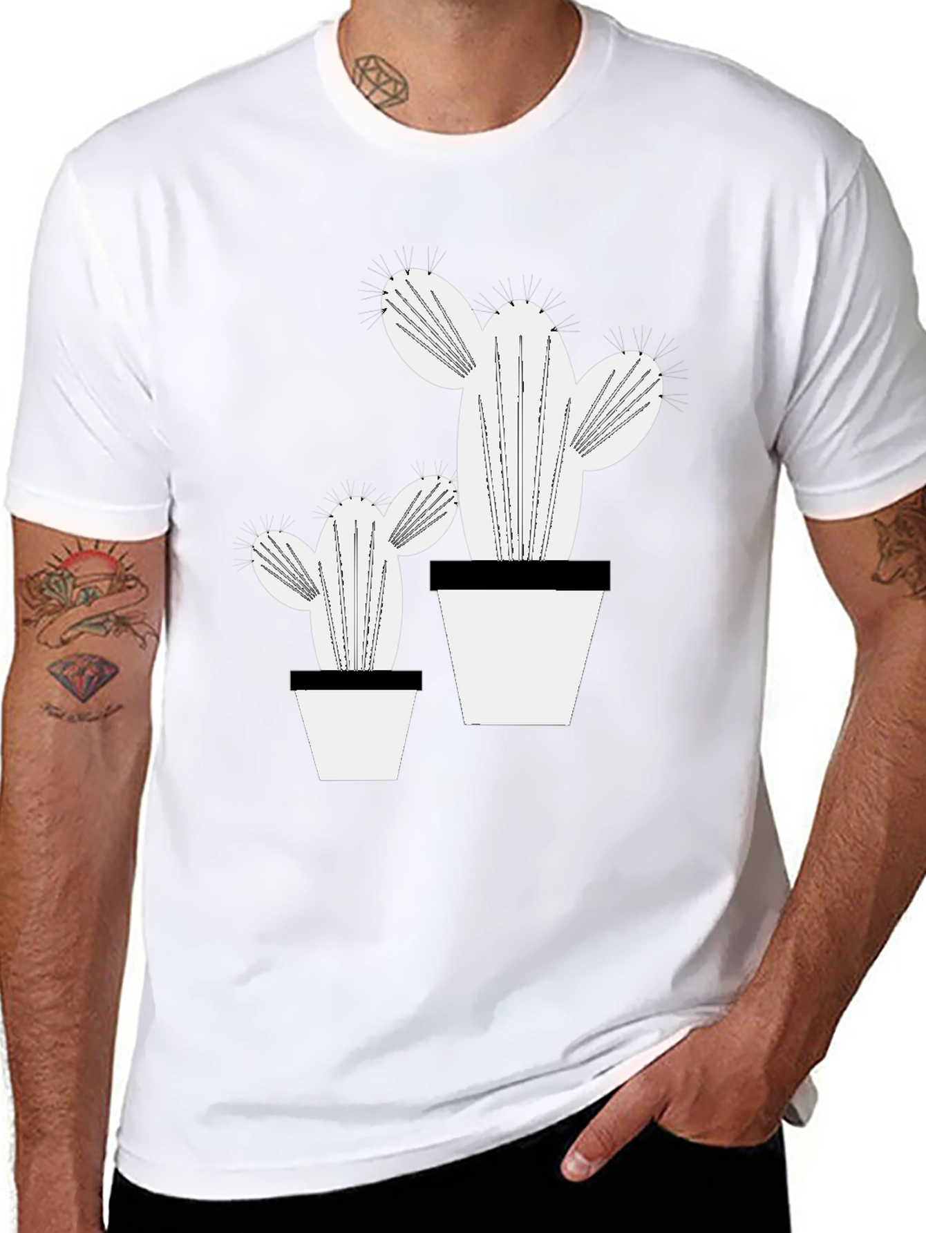 Trendy Cactus Graphic Tee - Stylish Plant Lover Shirt