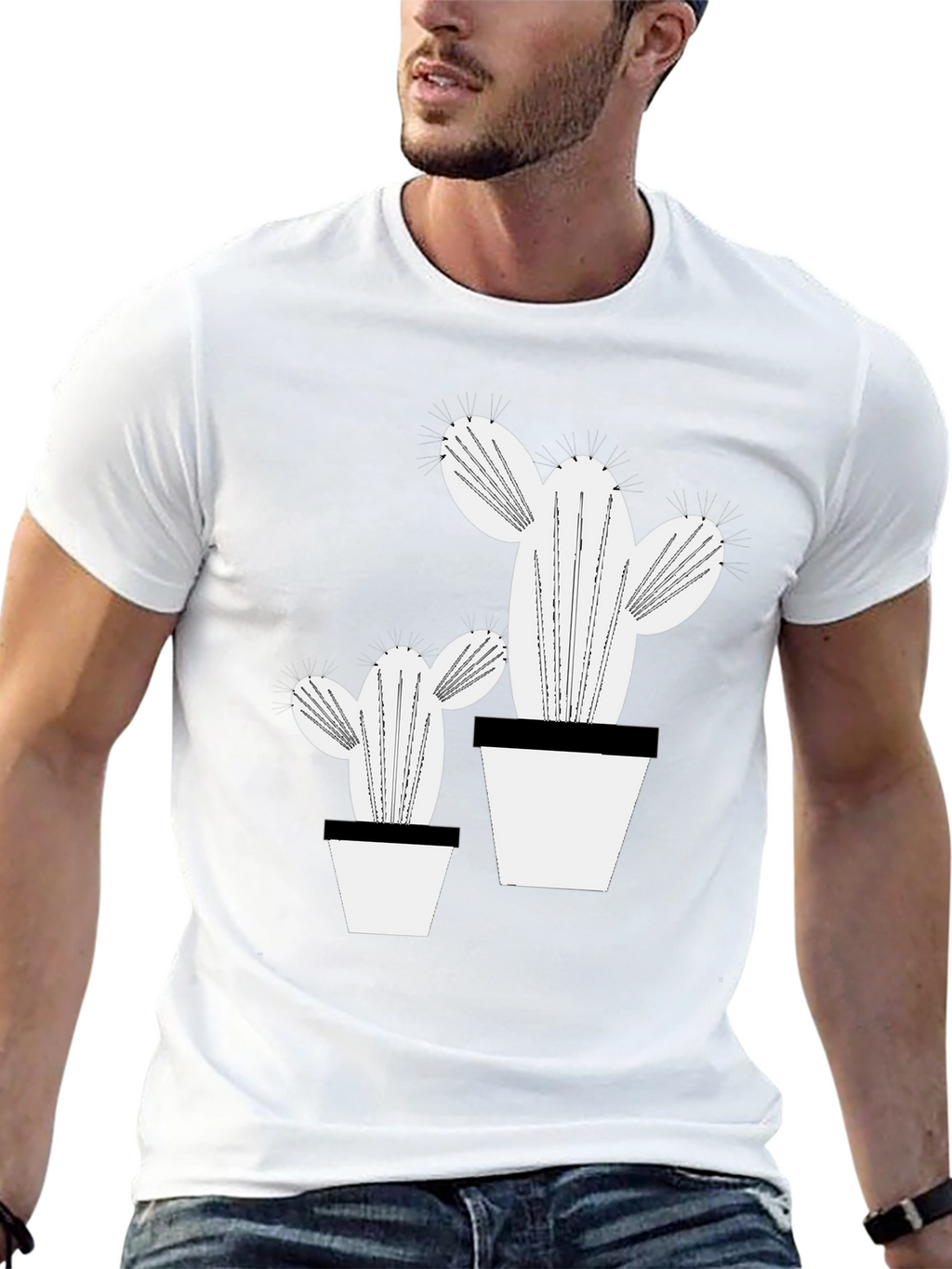 Trendy Cactus Graphic Tee - Stylish Plant Lover Shirt