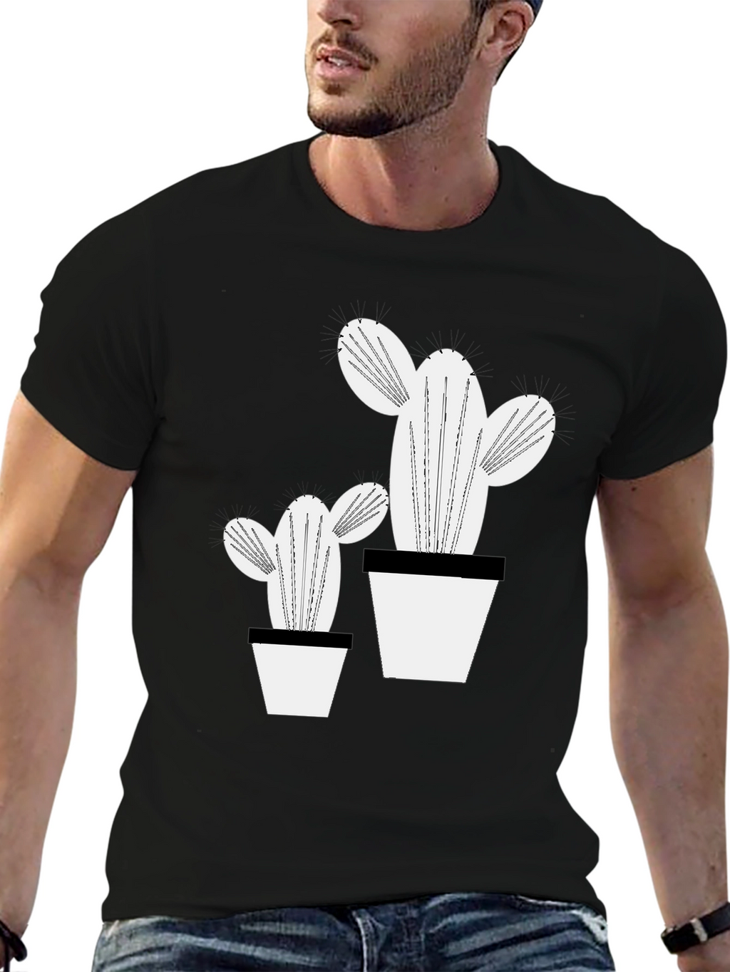 Trendy Cactus Graphic Tee - Stylish Plant Lover Shirt