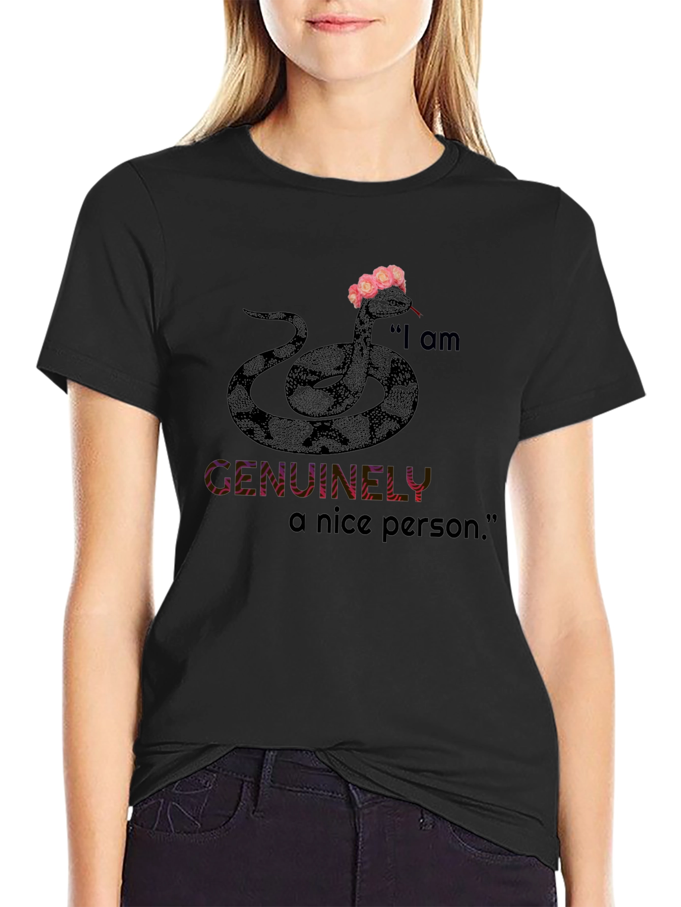 I am Genuinely A Nice Person Snake Graphic Tee