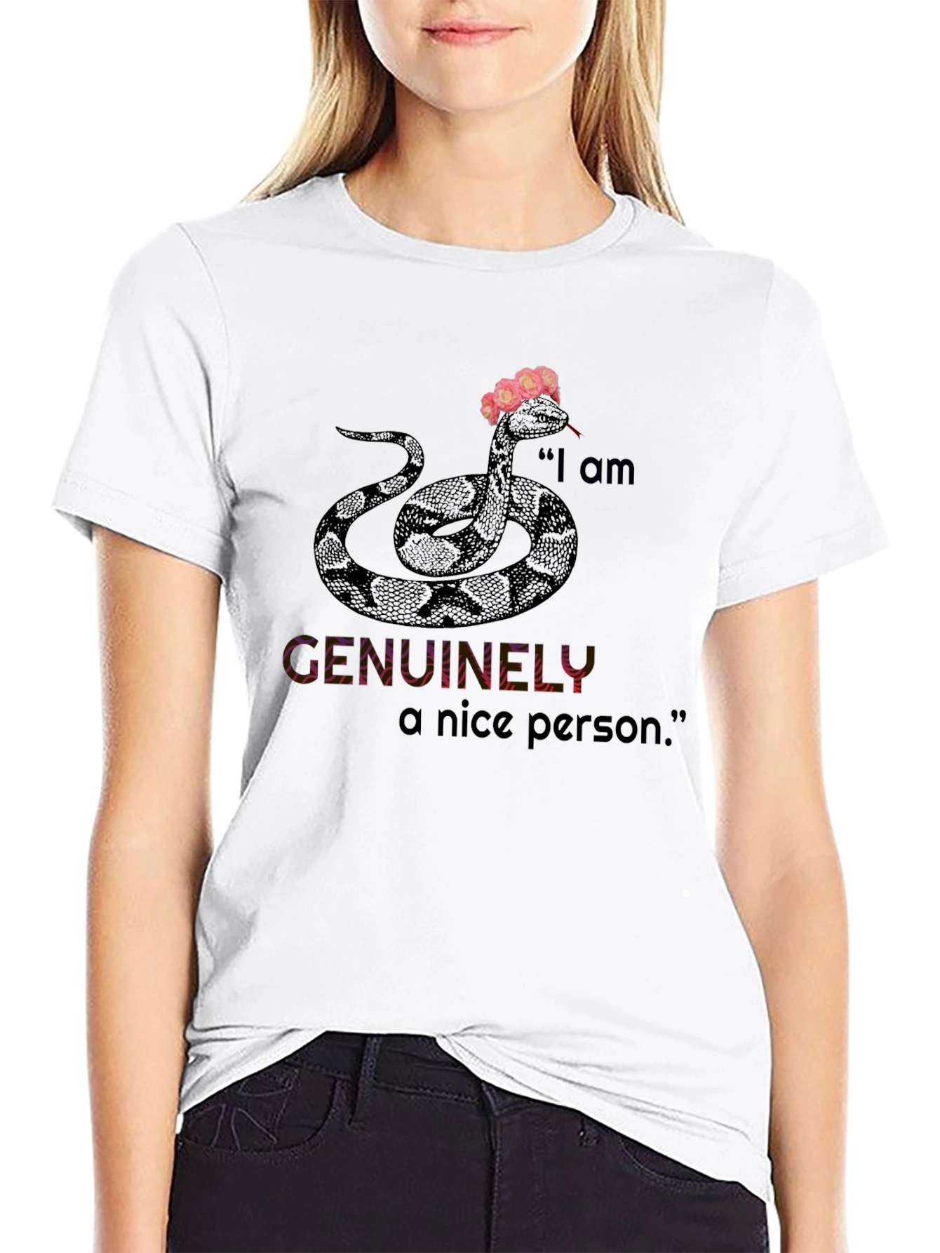 I am Genuinely A Nice Person Snake Graphic Tee