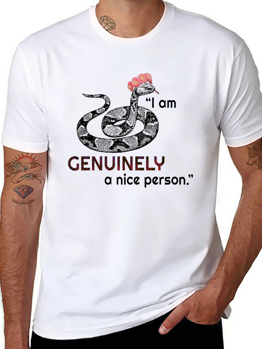 I am Genuinely A Nice Person Snake Graphic Tee